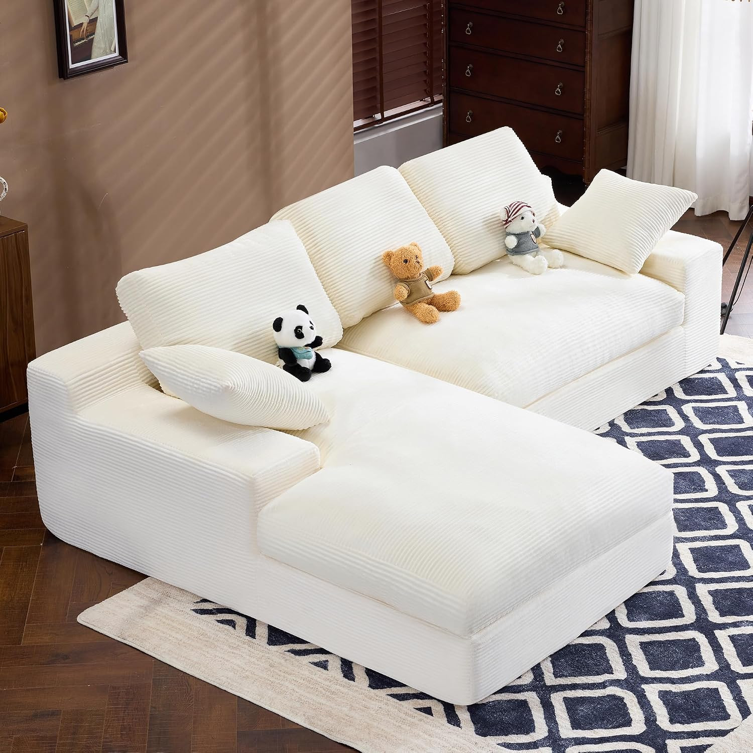 98.4" Modular Sectional Couch with Chaise, L-Shaped Modern Upholstered Sofa with