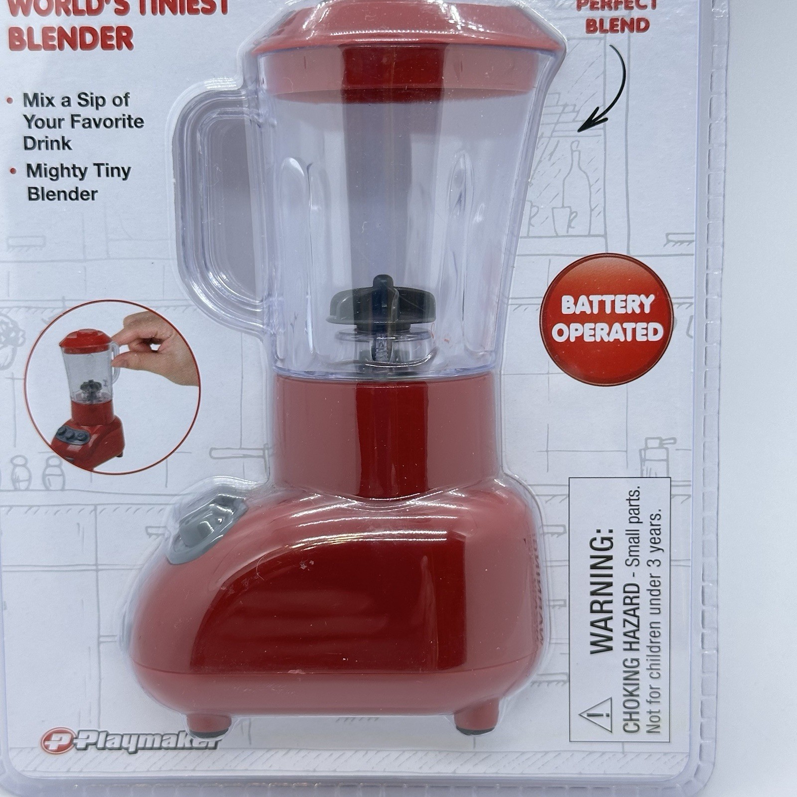 New Playmaker World's Tiniest Real Working Blender Red Miniature Functional NIP