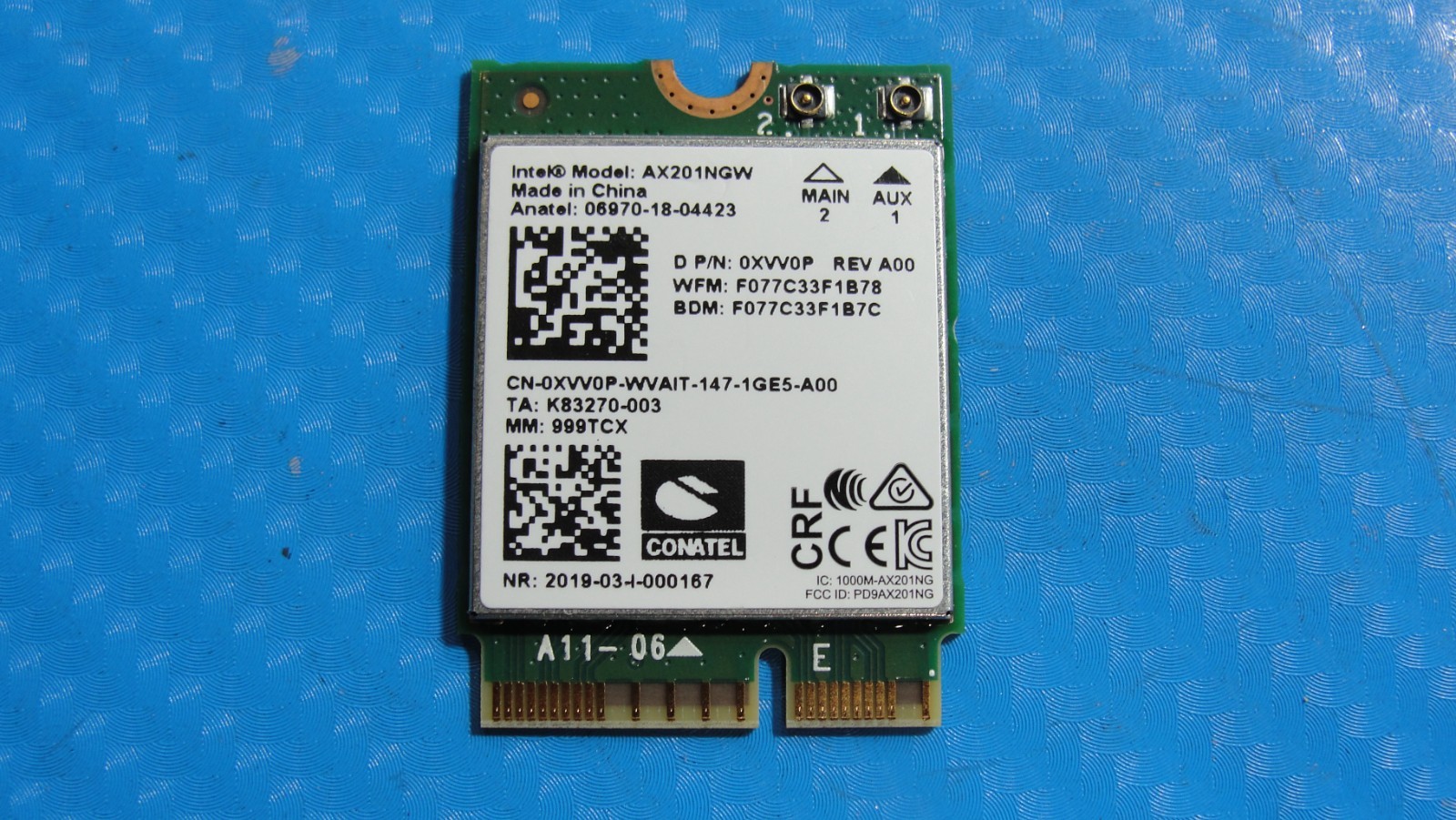 Dell Precision 7550 15.6" Genuine Laptop Wireless WiFi Card XVV0P AX201NGW
