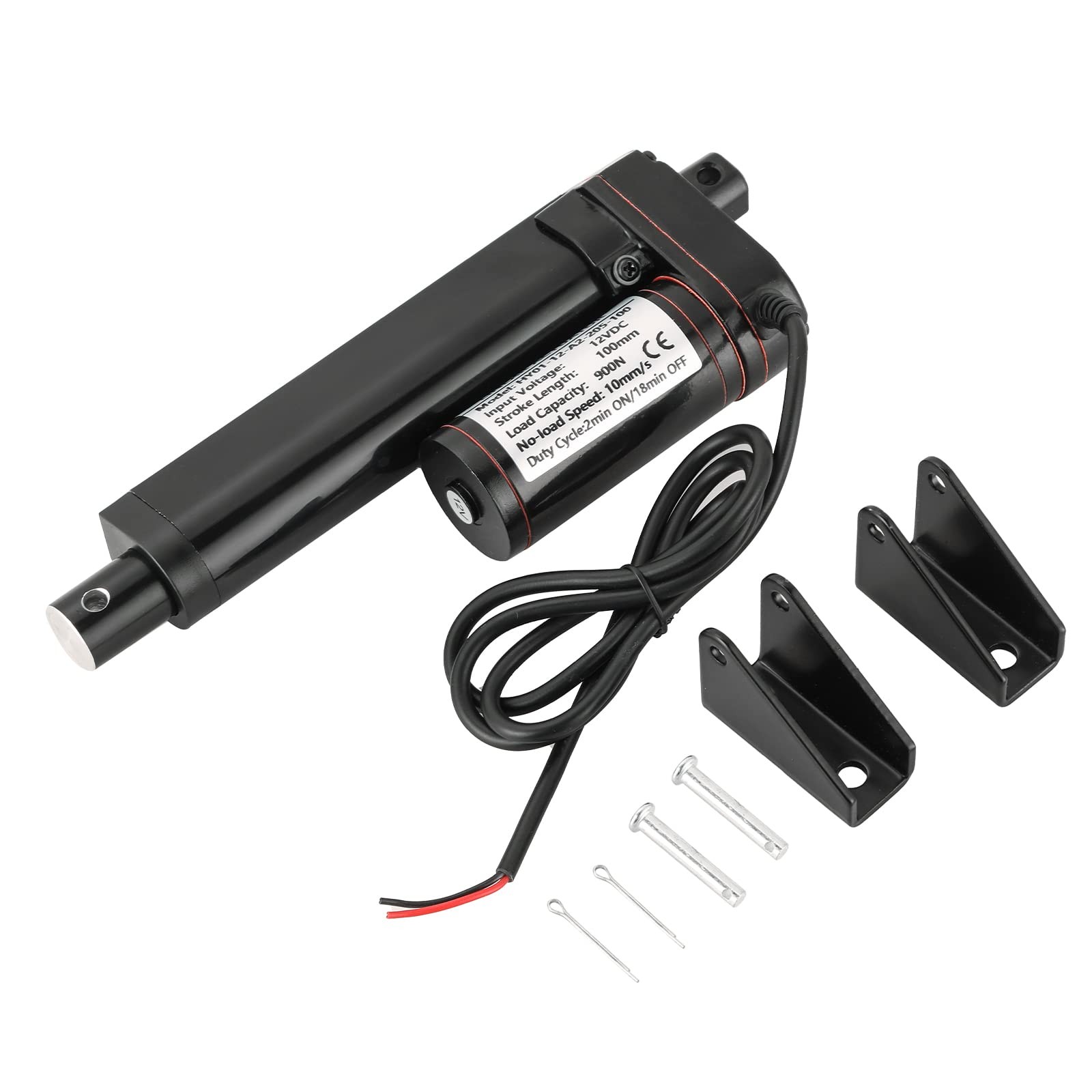 4" DC12V Stroke Linear Actuator with Mounting Bracket, 900N(202lbs) Maximum L...