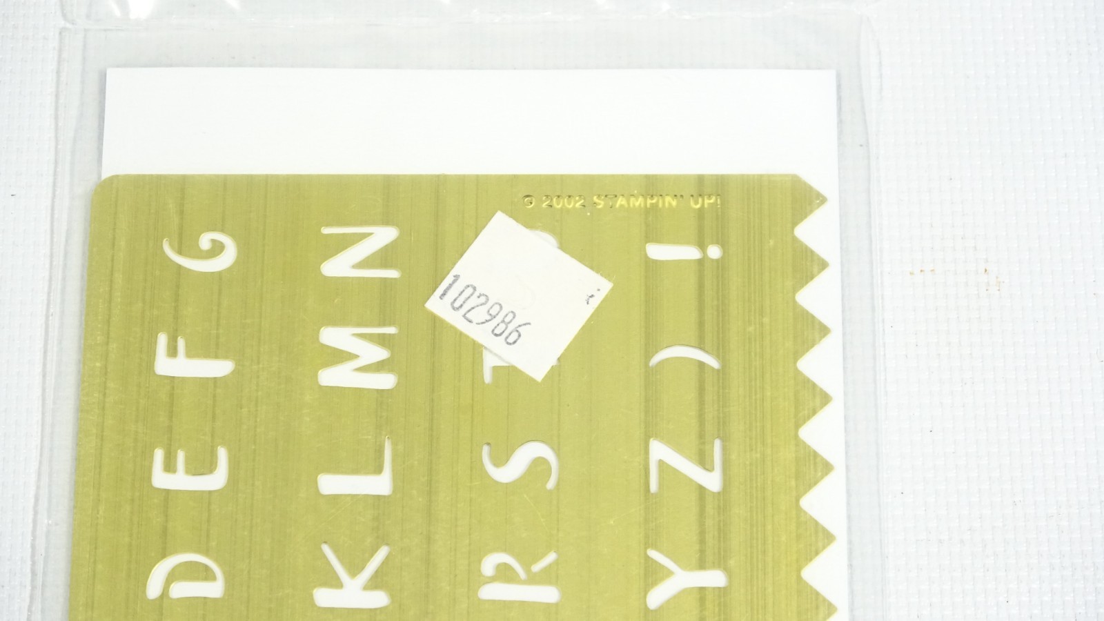 Letters - Alphabet- Stampin Up! Embossing Stencil Template - 2002