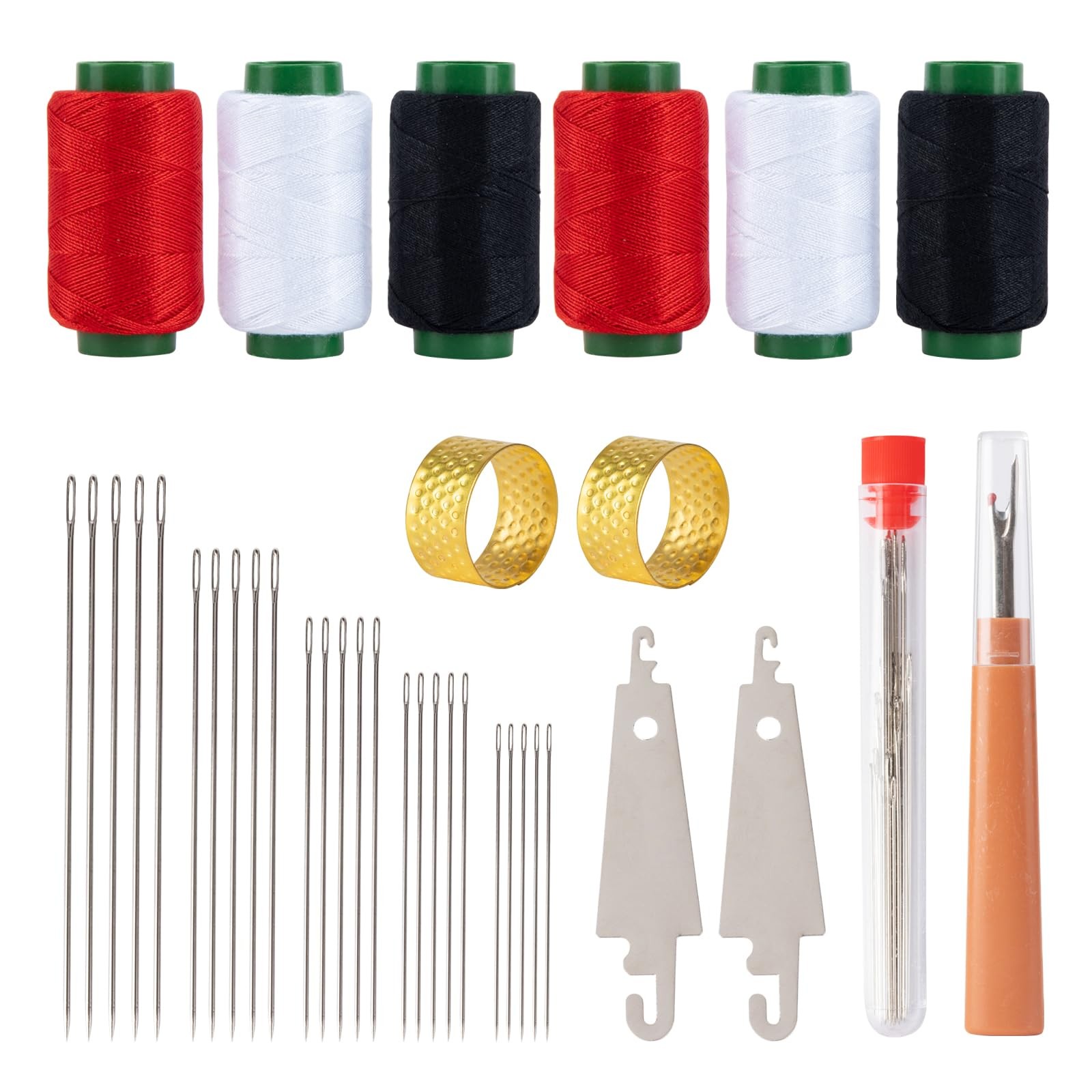 37 Pcs Big Eye Steel Sewing Needles Kit - Stainless for red