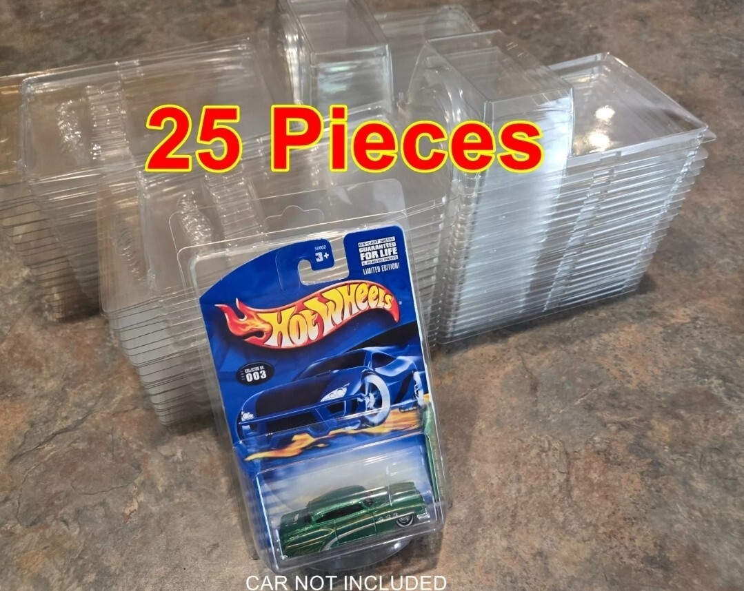 25 HotWheels Collector Mainline Protector Pack Clear Clamshell Display Case TH