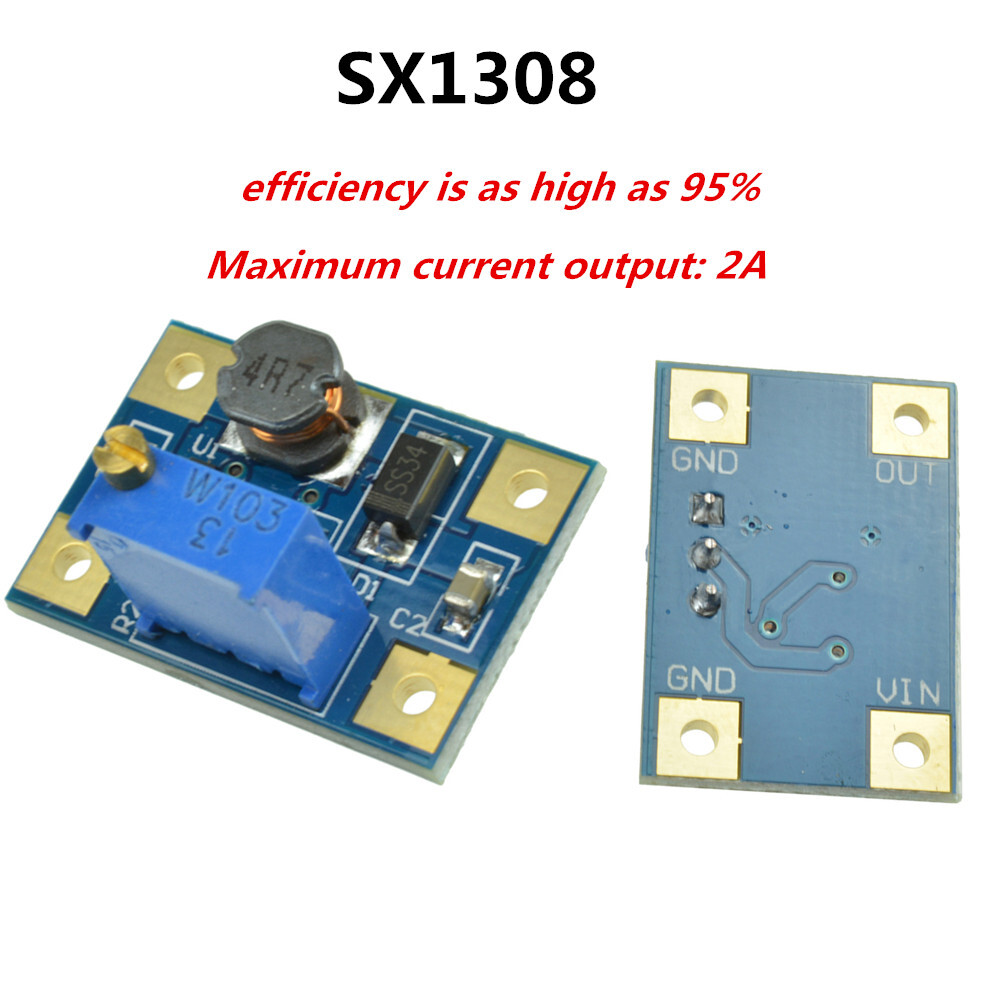 2PCS DC-DC SX1308 2A Converter Step-UP Adjustable Power Module Booster