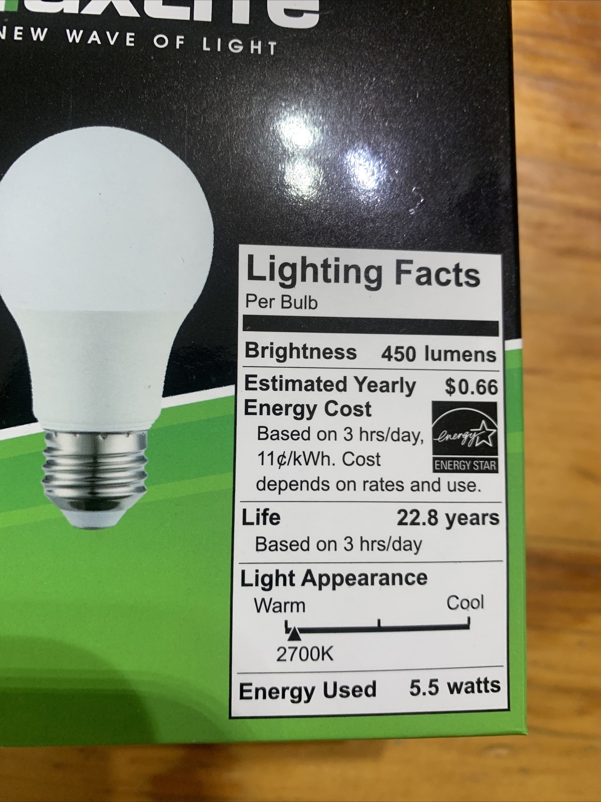 Light Bulb 4Pack 40 Watt Equivalent 5.5 Watt LED Hours Dimmable Soft