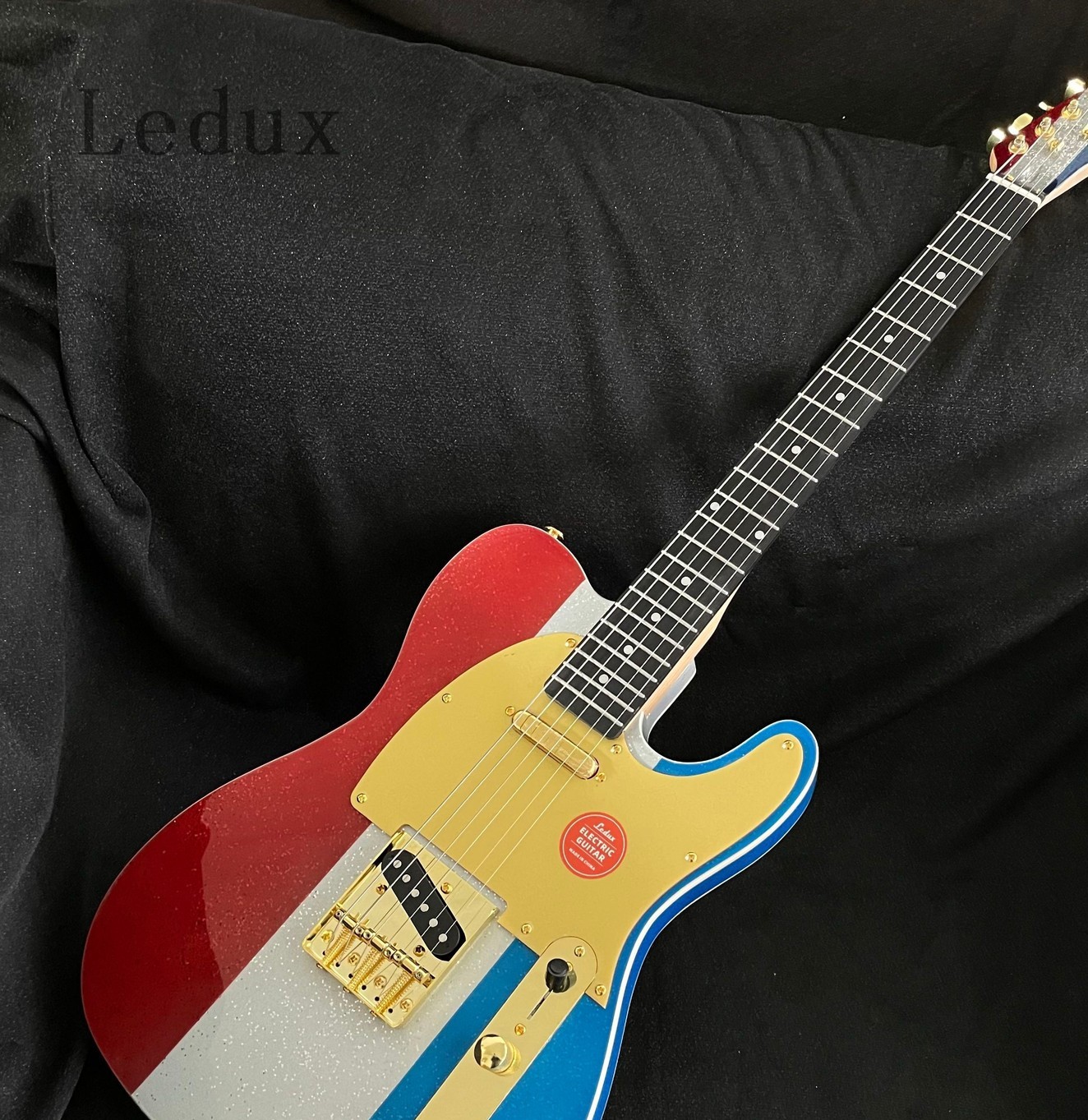 Solid Electric Guitar Rosewood Fingerboard Gold Part Red&Silver&Blue Sparkle