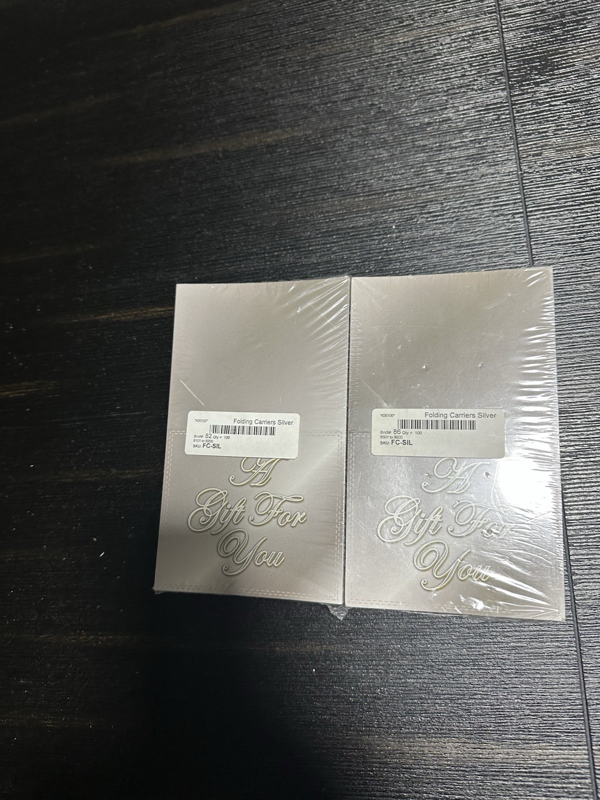 2 Pack Silver Gift Card Holders Blank Gift Cards