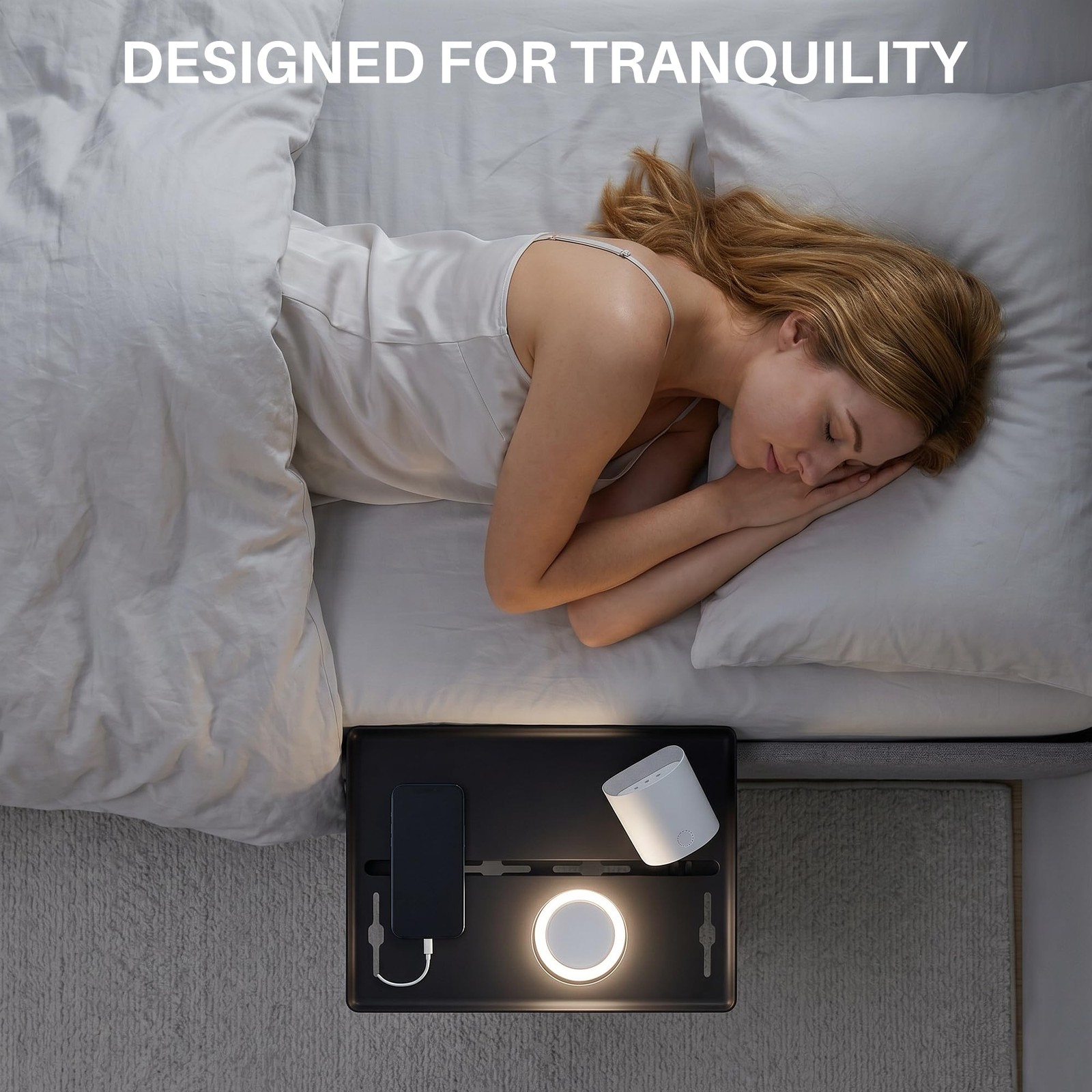 JOYMOOP Black clip-on bedside shelf for bunk beds