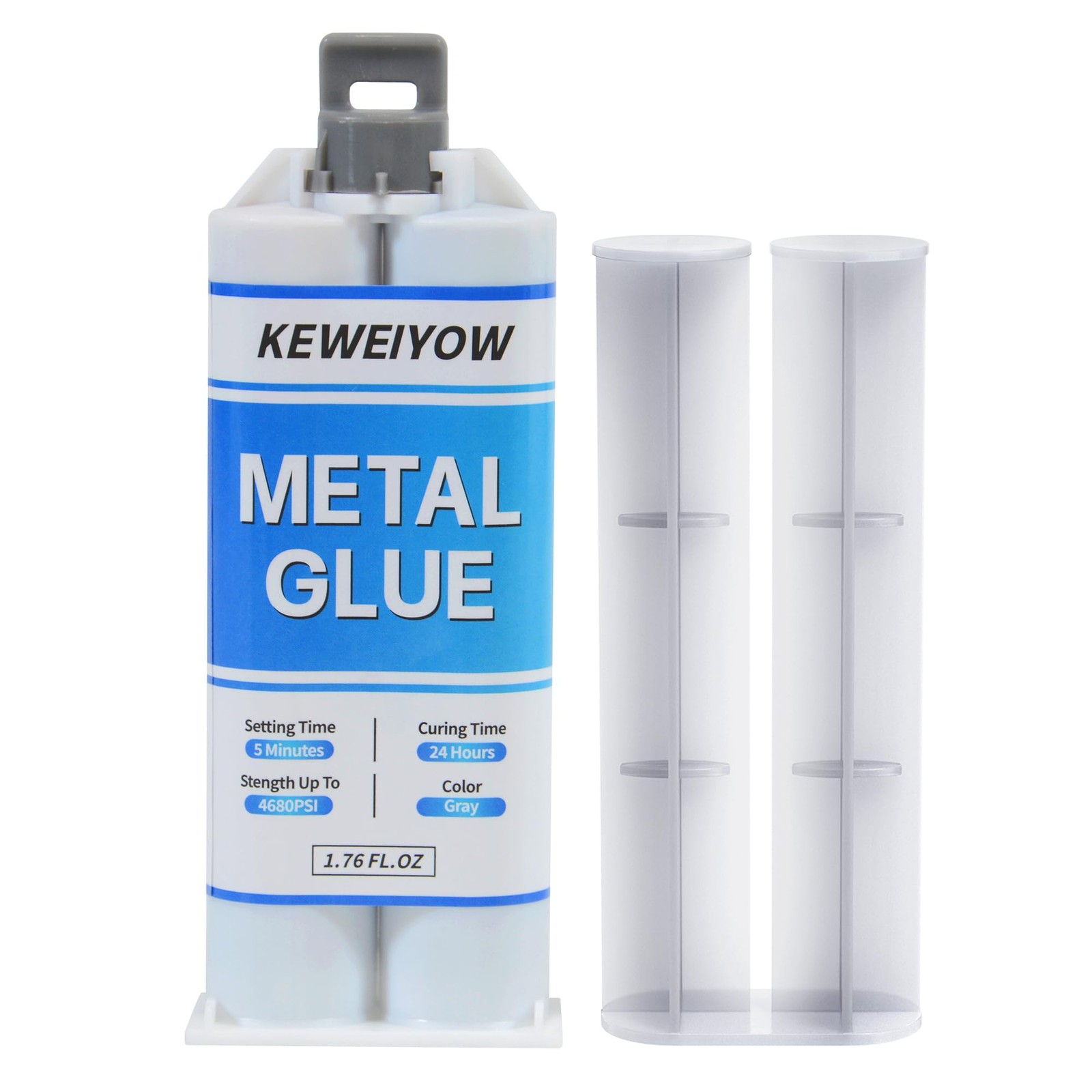 Metal Glue, 1.76oz Heavy Duty Epoxy Weld, High Strength Waterproof 1pcs, Gray