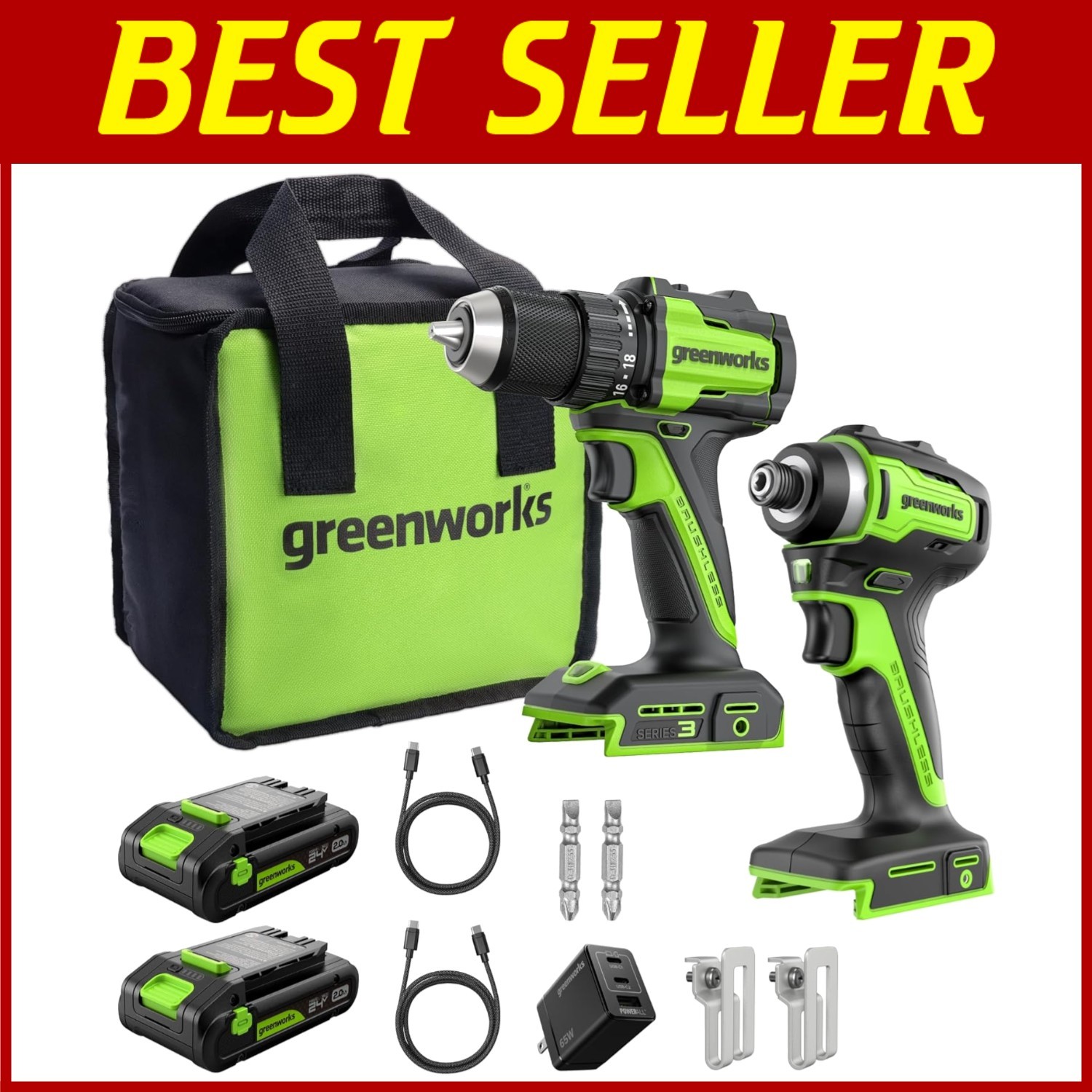 24V Brushless Drill & Impact Driver Combo Kit