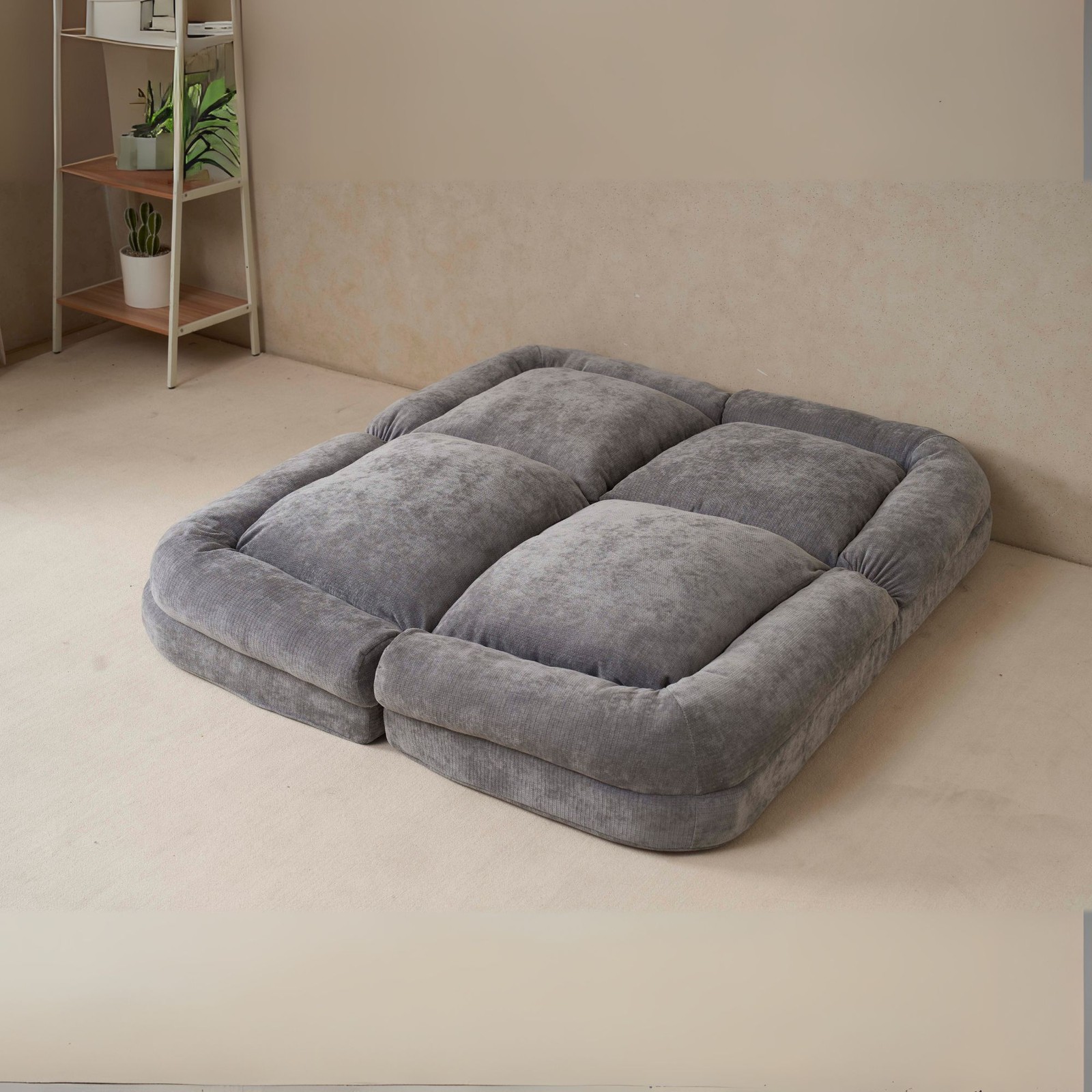 Convertible Fold-Out Double Sofa Bed, 18 Sections Adjustable