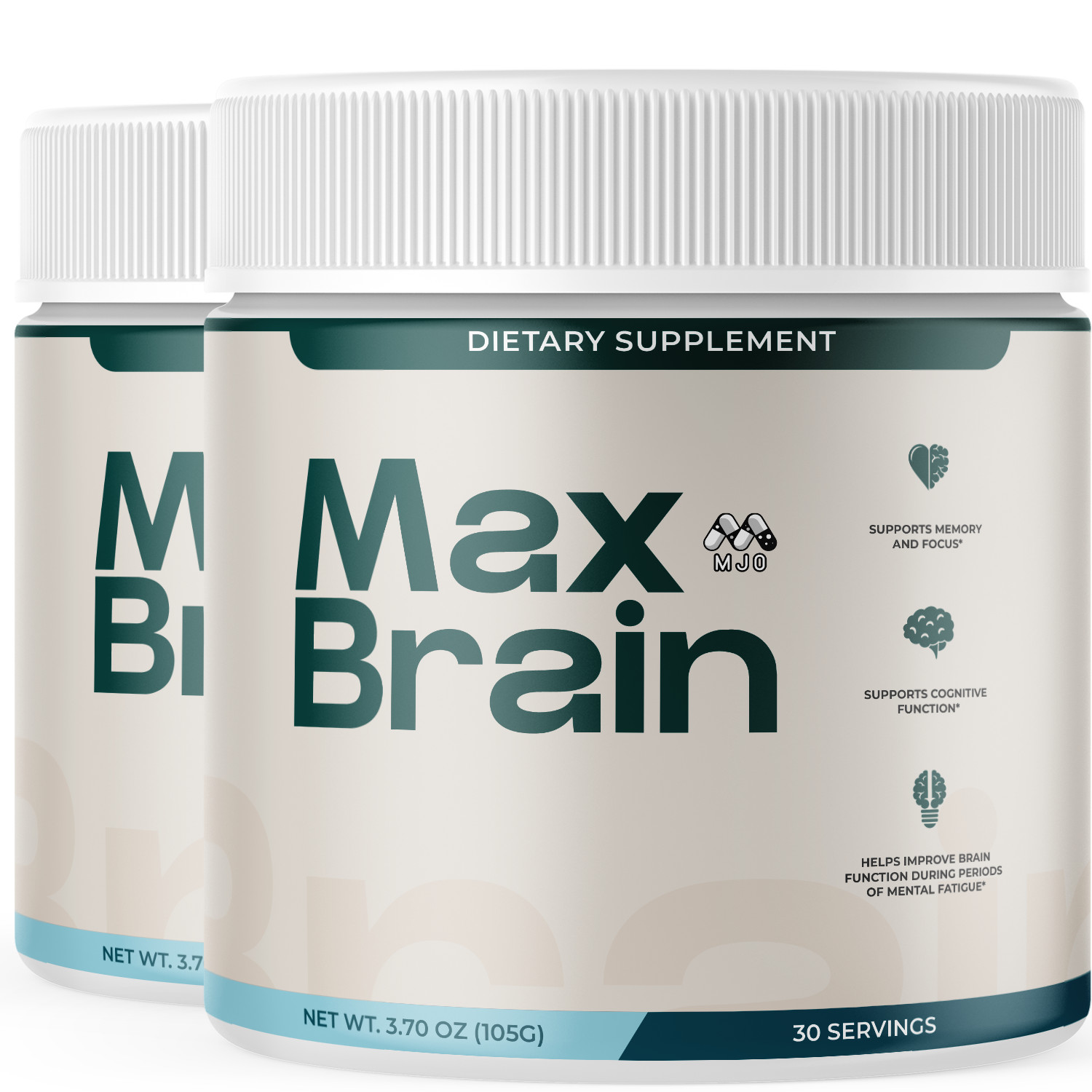 (2 Pack) Max Brain Powder Advanced Brain Supplement MaxBrain 60 Servings