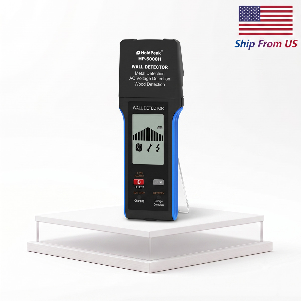 Wandscanner 3-in-1 Wood Metal AC LCD Display Laser10cm Depth 250V Calibration