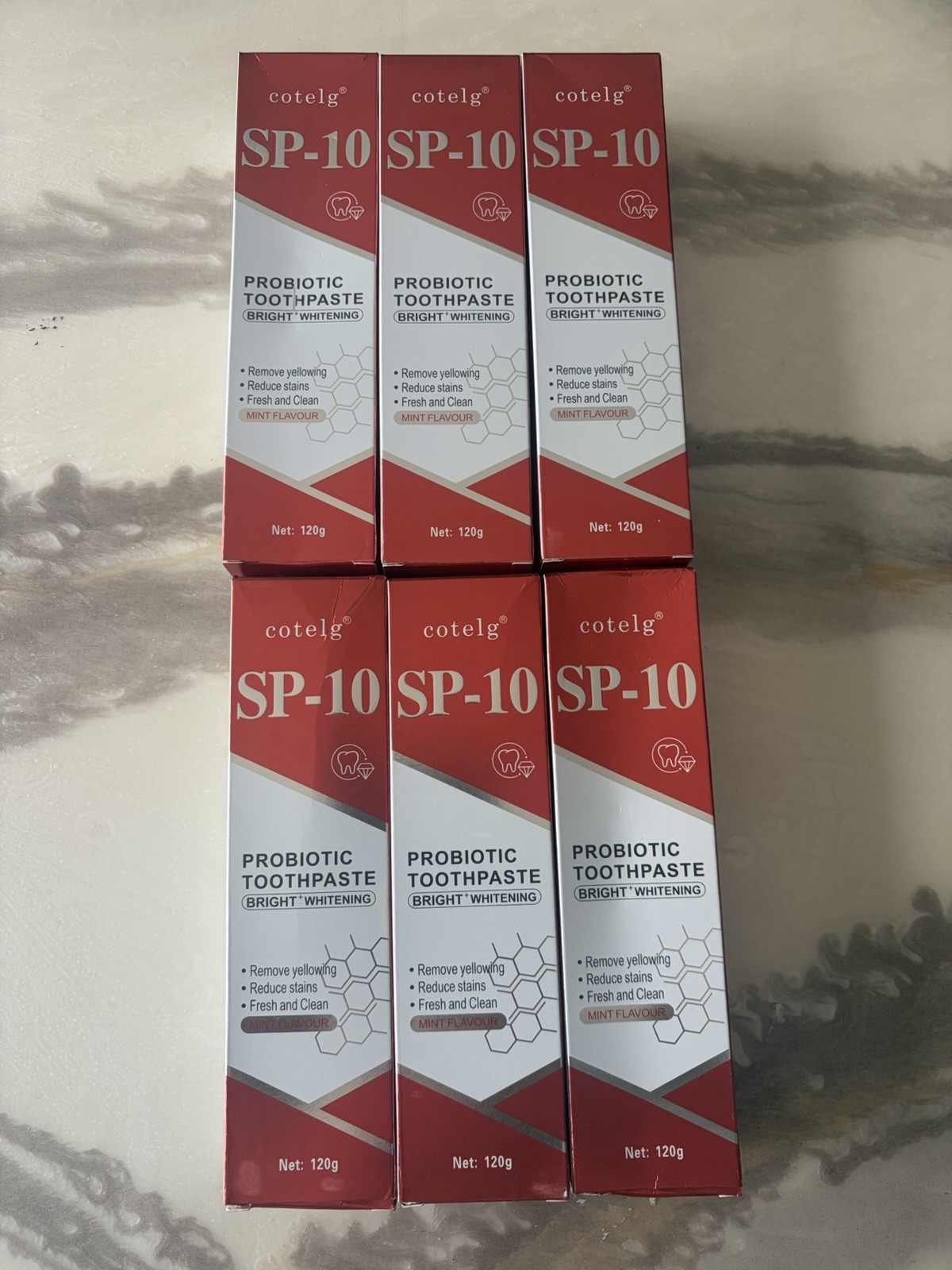 6 Pack of SP-10 Whitening Toothpaste Mint