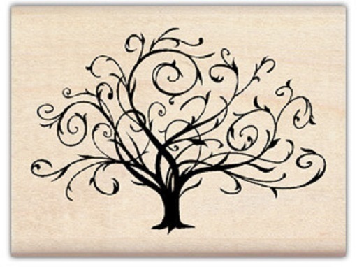 FLOURISHED FALL TREE  Rubber Stamp 97163 Inkadinkado Brand NEW! bare