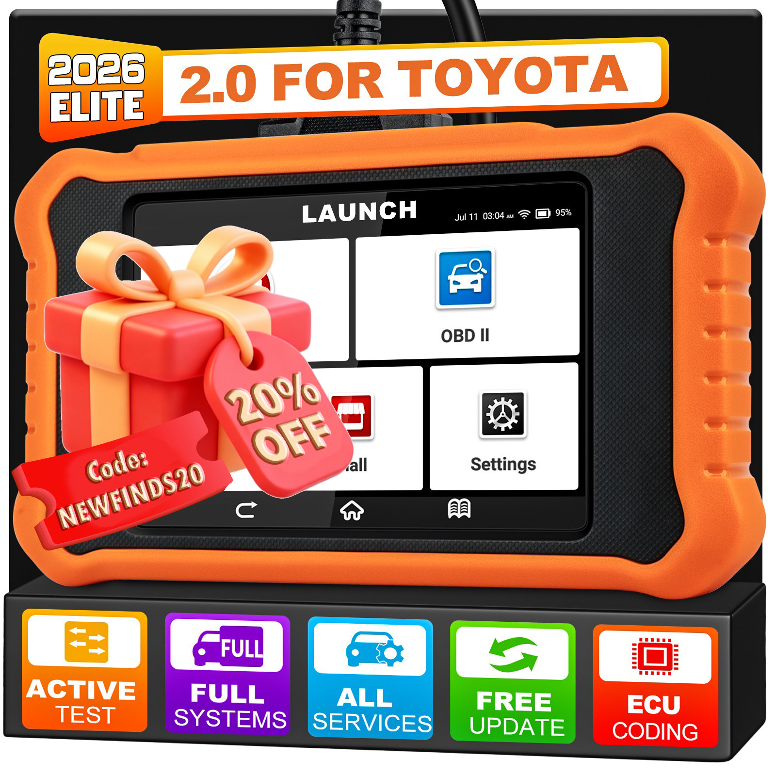 LAUNCH X431 ELITE For TOYOTA Lexus Car OBD2 Scanner Diagnostic Tools ECU Coding