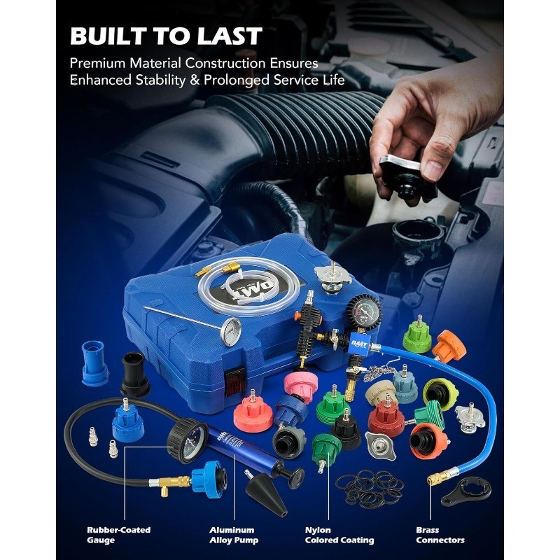 Motor Tech Coolant Pressure Tester Kit, 31pc Master Coolant Vacuum Refill Kit