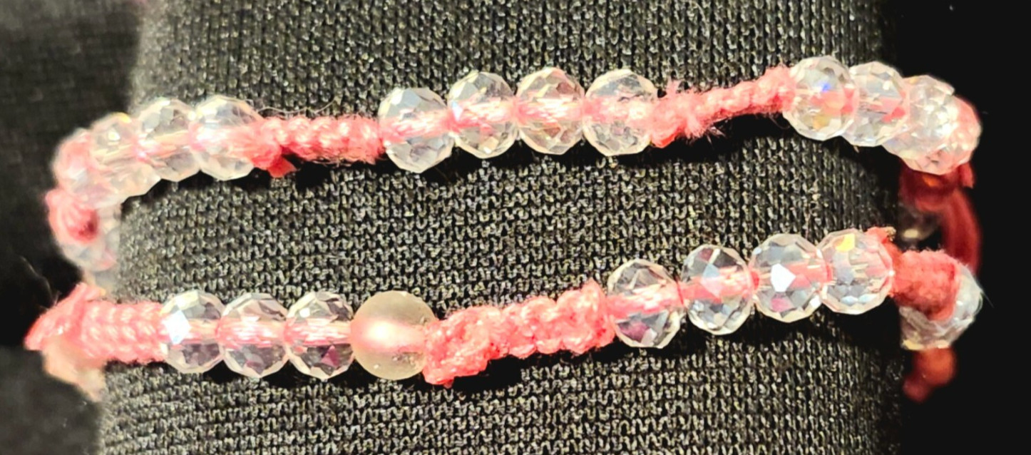Handmade Embroidery Thread and Bead Bracelet