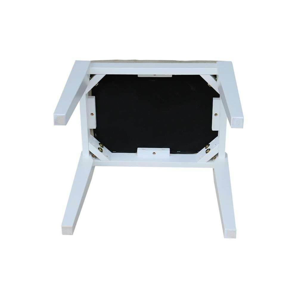 International Concepts Vanity Bench White Backless Upholstered Seat Solid Wood