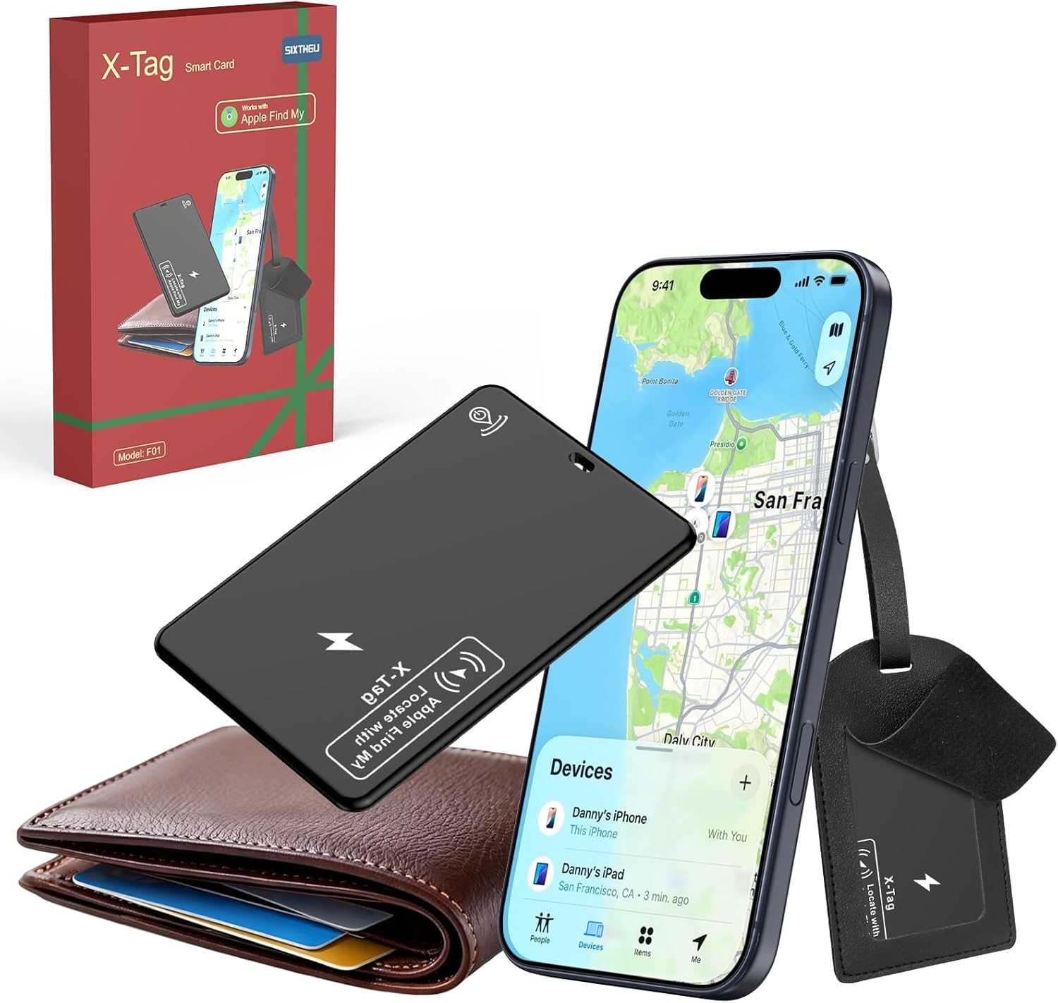 Sleek Ultra-Thin Tracker Card - Rechargeable & Ideal for Wallets & Passports
