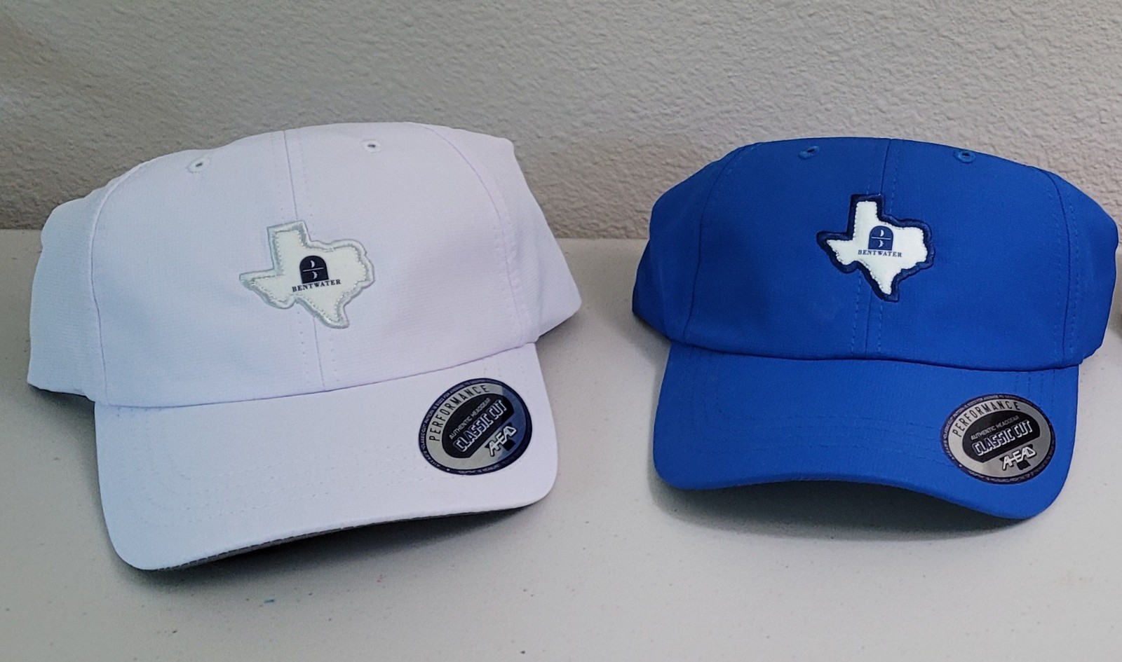 NWT 2 Ahead Performance Adjustable Classic Fit Bentwater (TX) Golf Caps UPF 50+