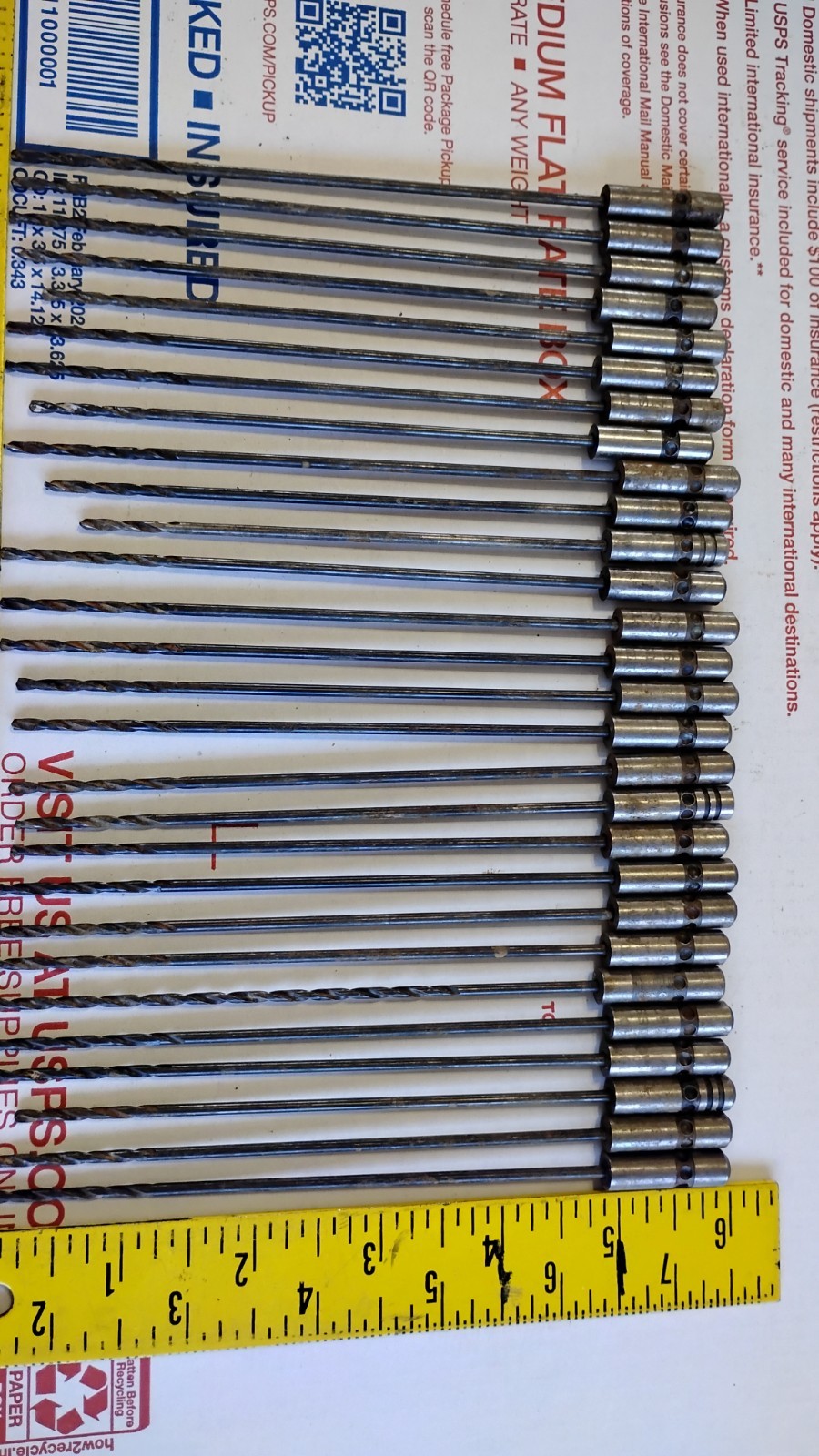 25 Each 3/32" #40 DIAMETER BOEING QUICK CHANGE DRILL BITS 5" LONG AIRCRAFT USA