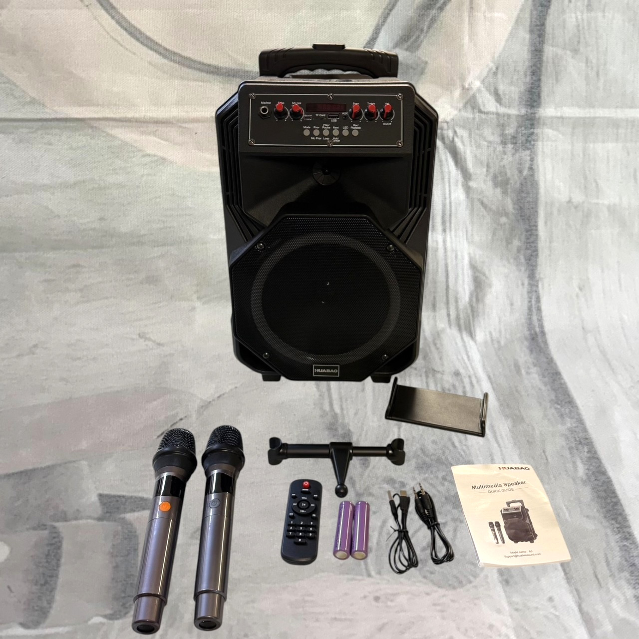 Karaoke Machine with 2 Wireless Microphones & Bluetooth Speaker