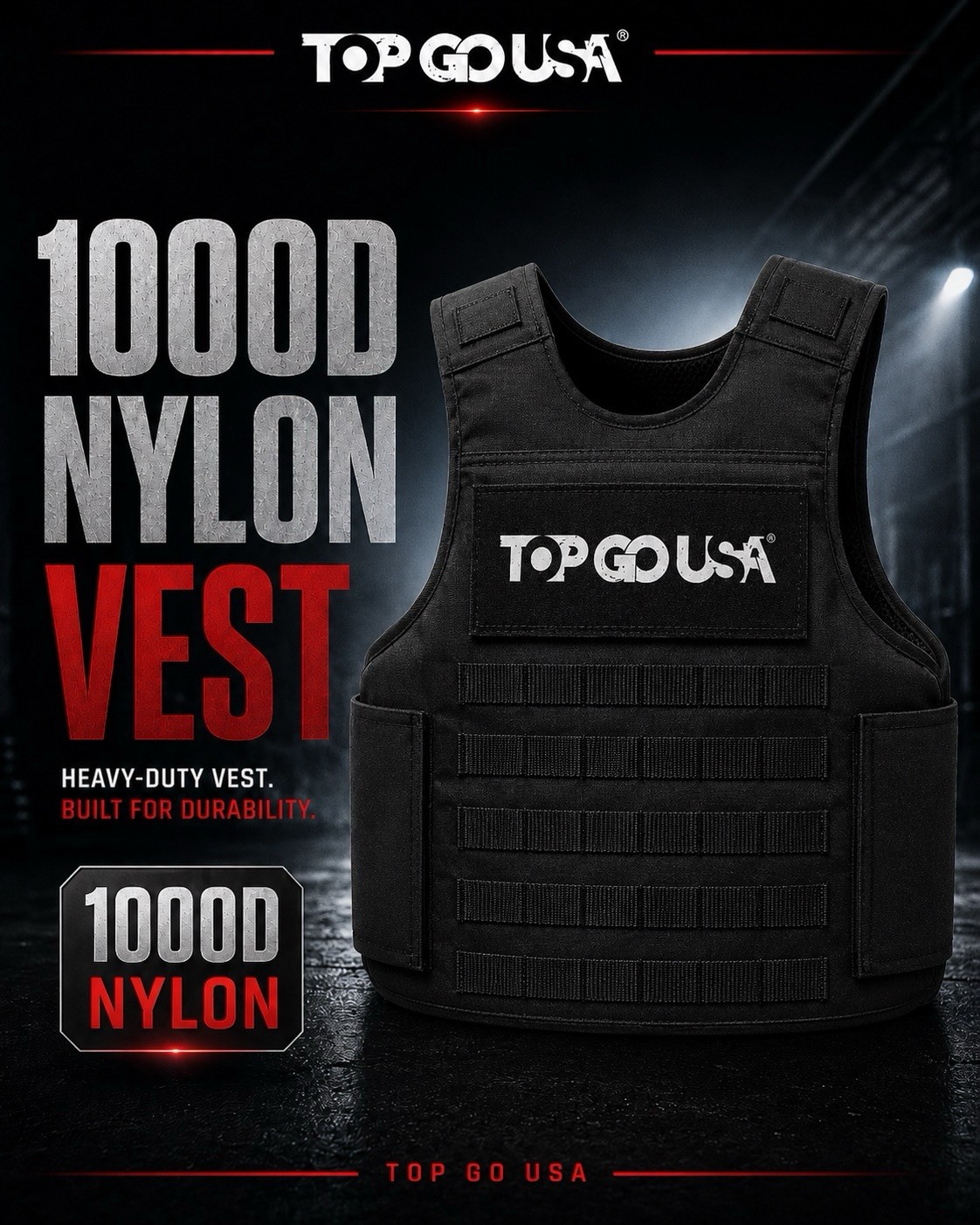 Brand New 1000D Nylon Plate Carrier Tactical Vest MOLLE Adjustable Black XXL