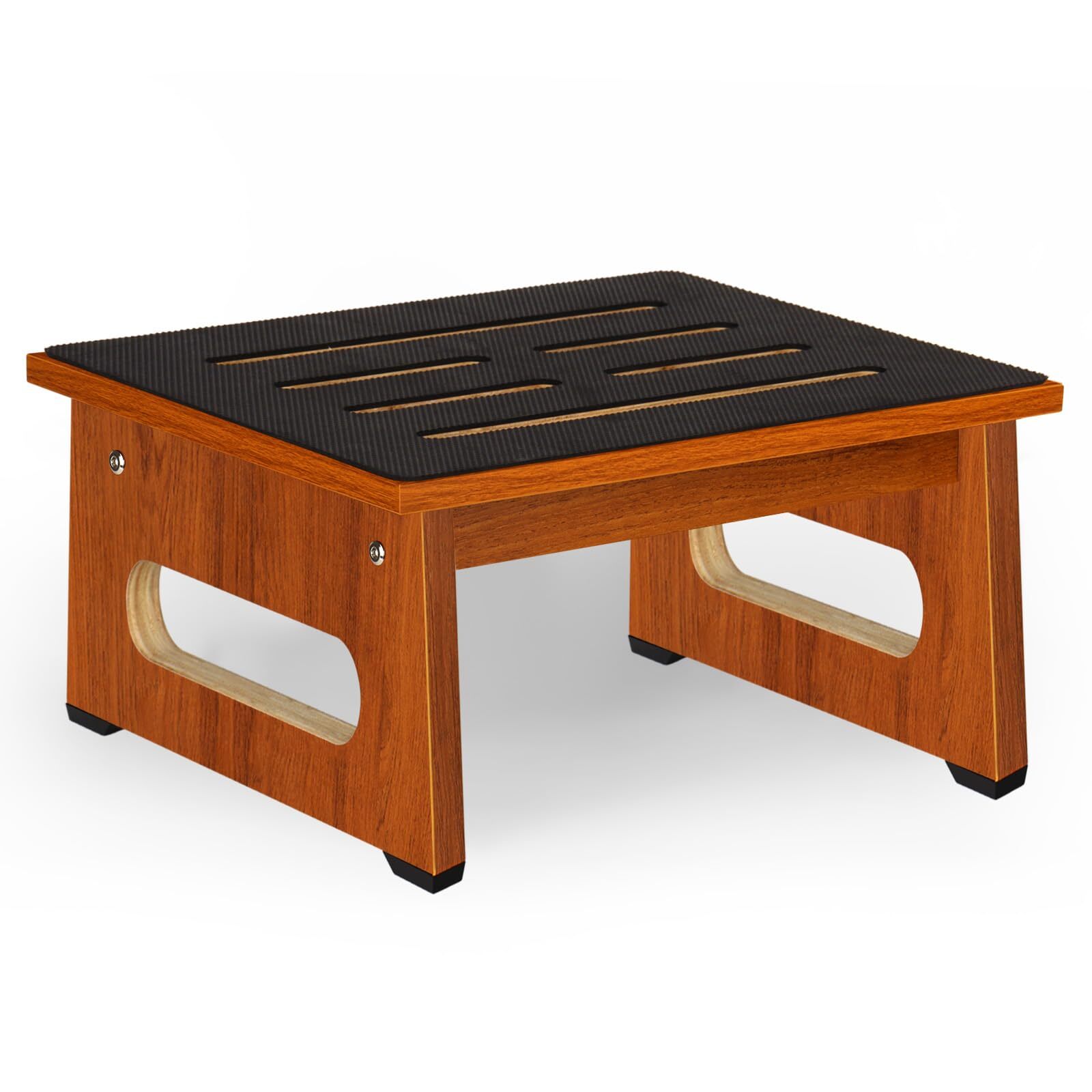 Wooden Step Stool with Non-Slip Rubber Feet Step Heavy Duty Platform Stepping...