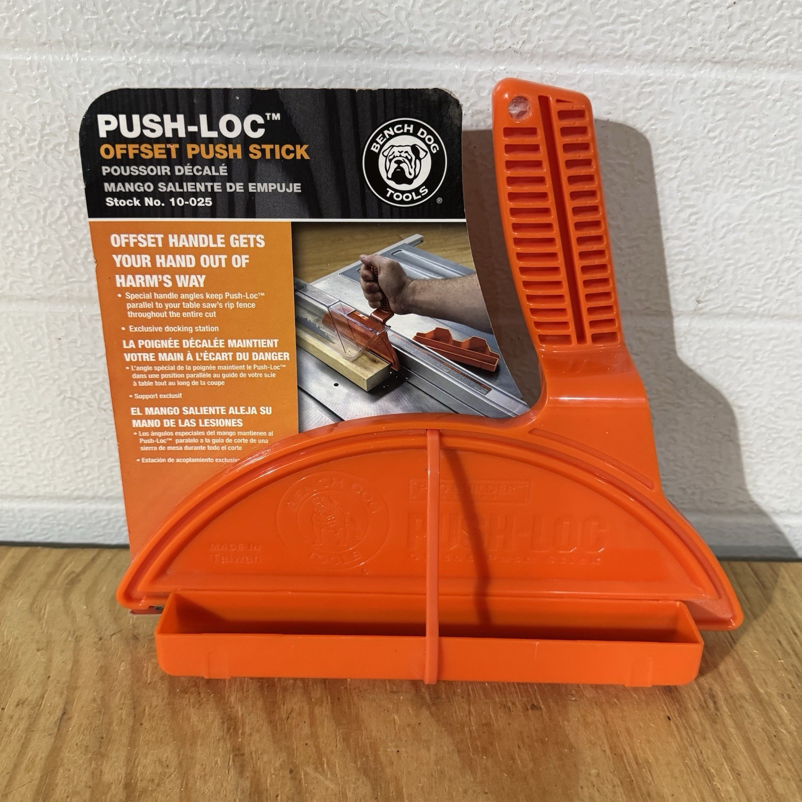 Bench Dog Tools Push-Loc Offset Push Stick Orange 10-025