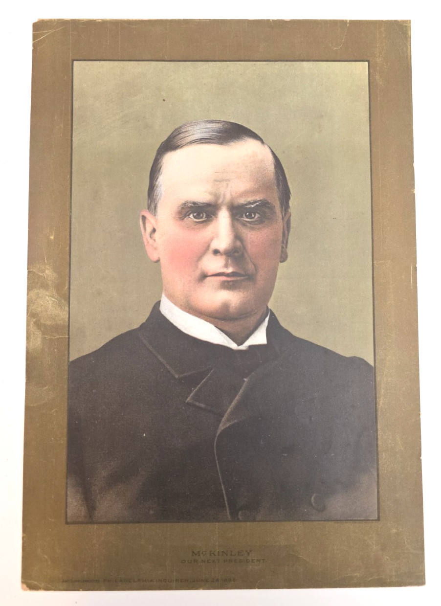 1896 William Mckinley Color Portrait Art Supplement Philadelphia Inquirer