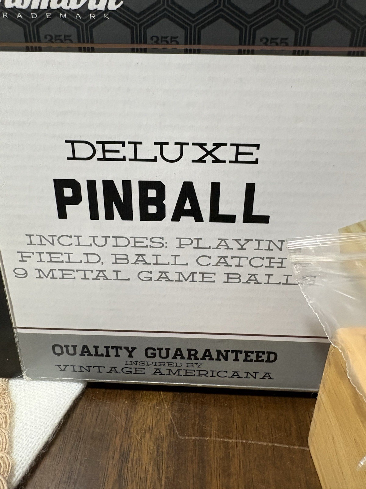 Wooden Tabletop Pinball Game Deluxe Desktop Arcade Game With Box From Sears