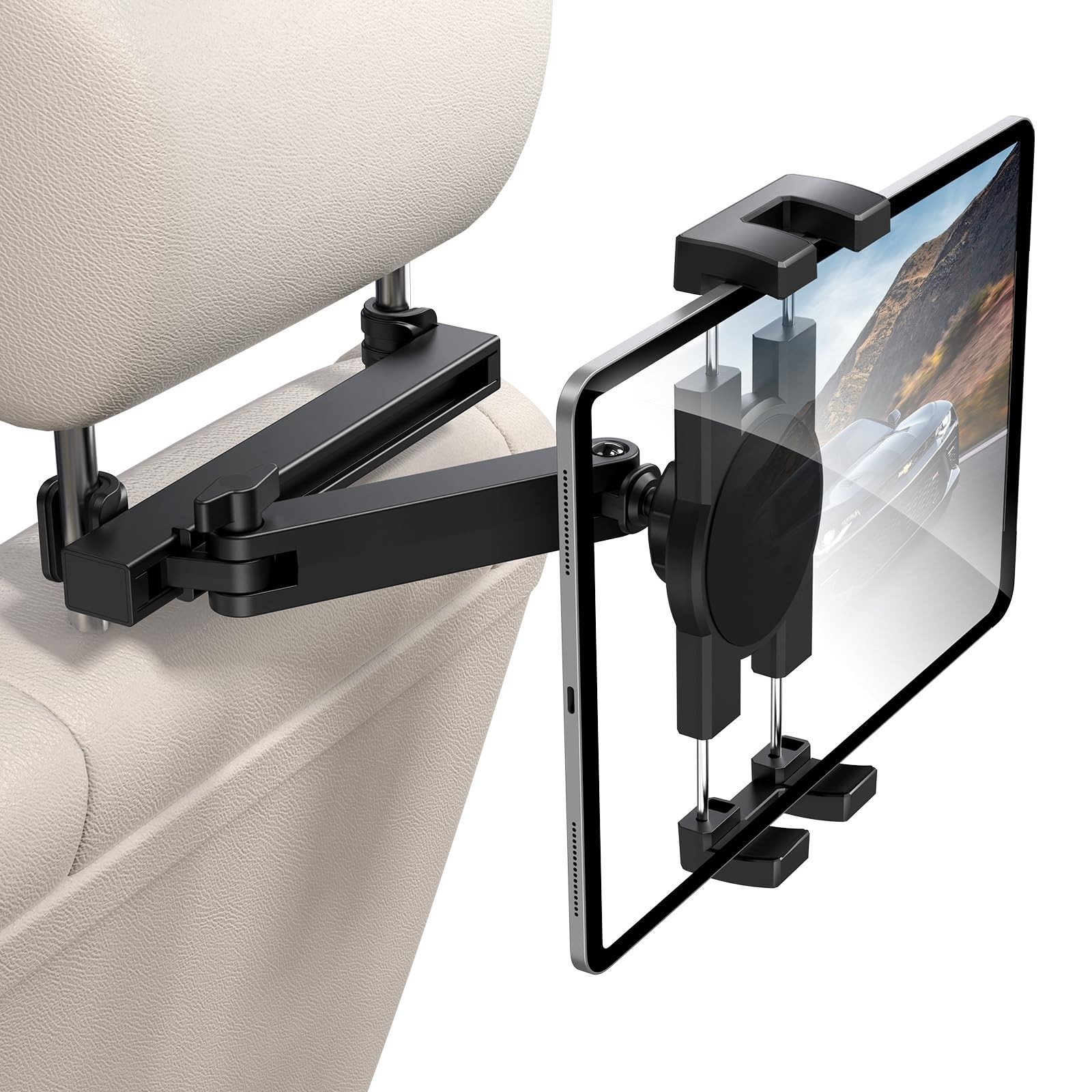 Tablet Holder for Car Headrest, [3 in 1 Adjustable Extension Arm] iPad Car Mo...