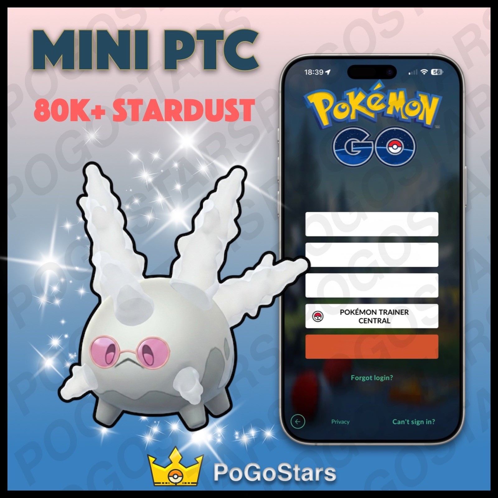 Pokémon PTC Go - Shiny Corsola Galarian Pink Sunglasses✨Read Description✨