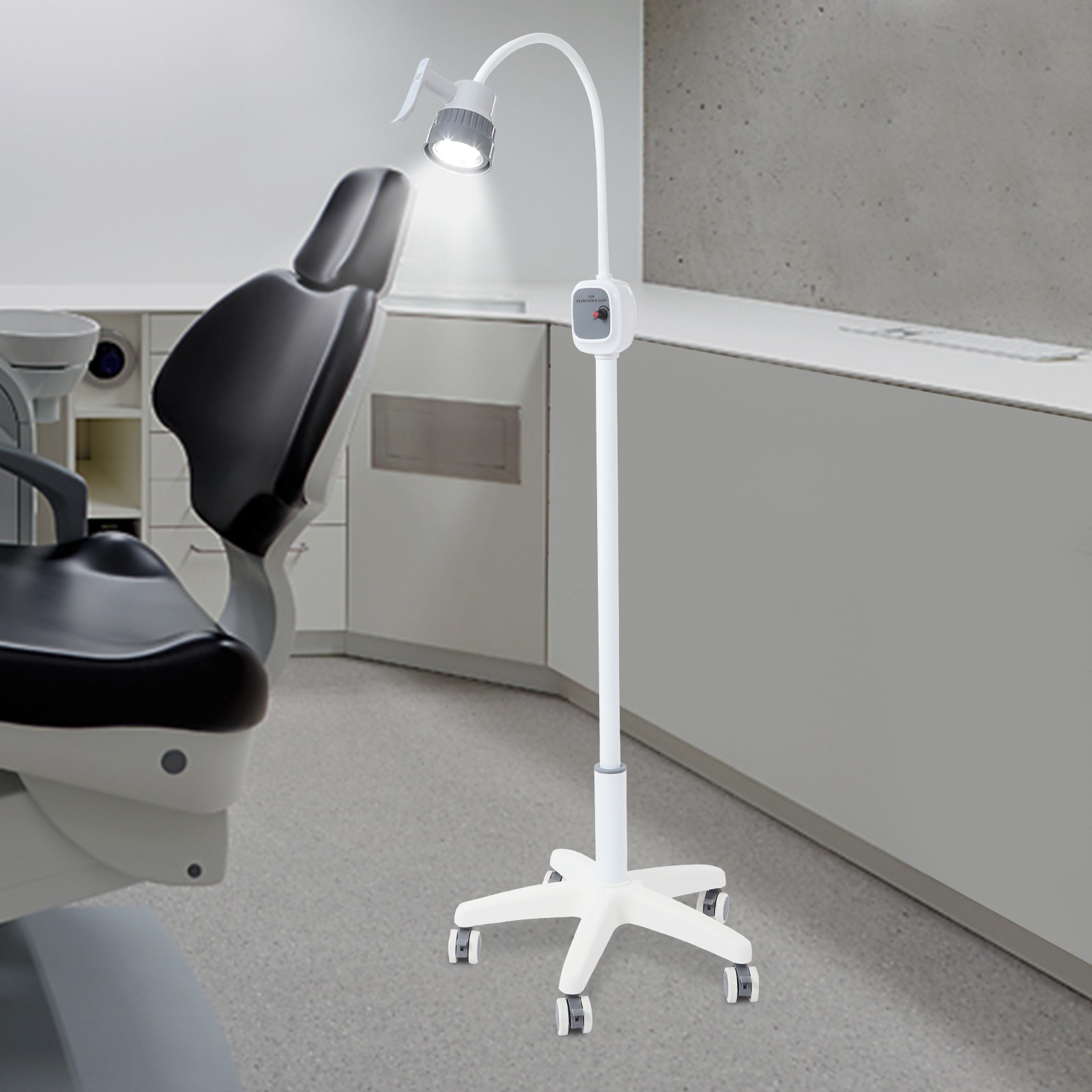 12W Dimmable LED Examination Lamp with Wheels for Surgical Use