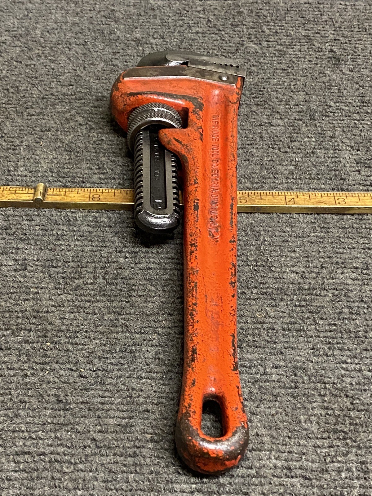 Vintage 12” Ridgid Adjustable Pipe Wrench Lightly Used Partial Sticker USA