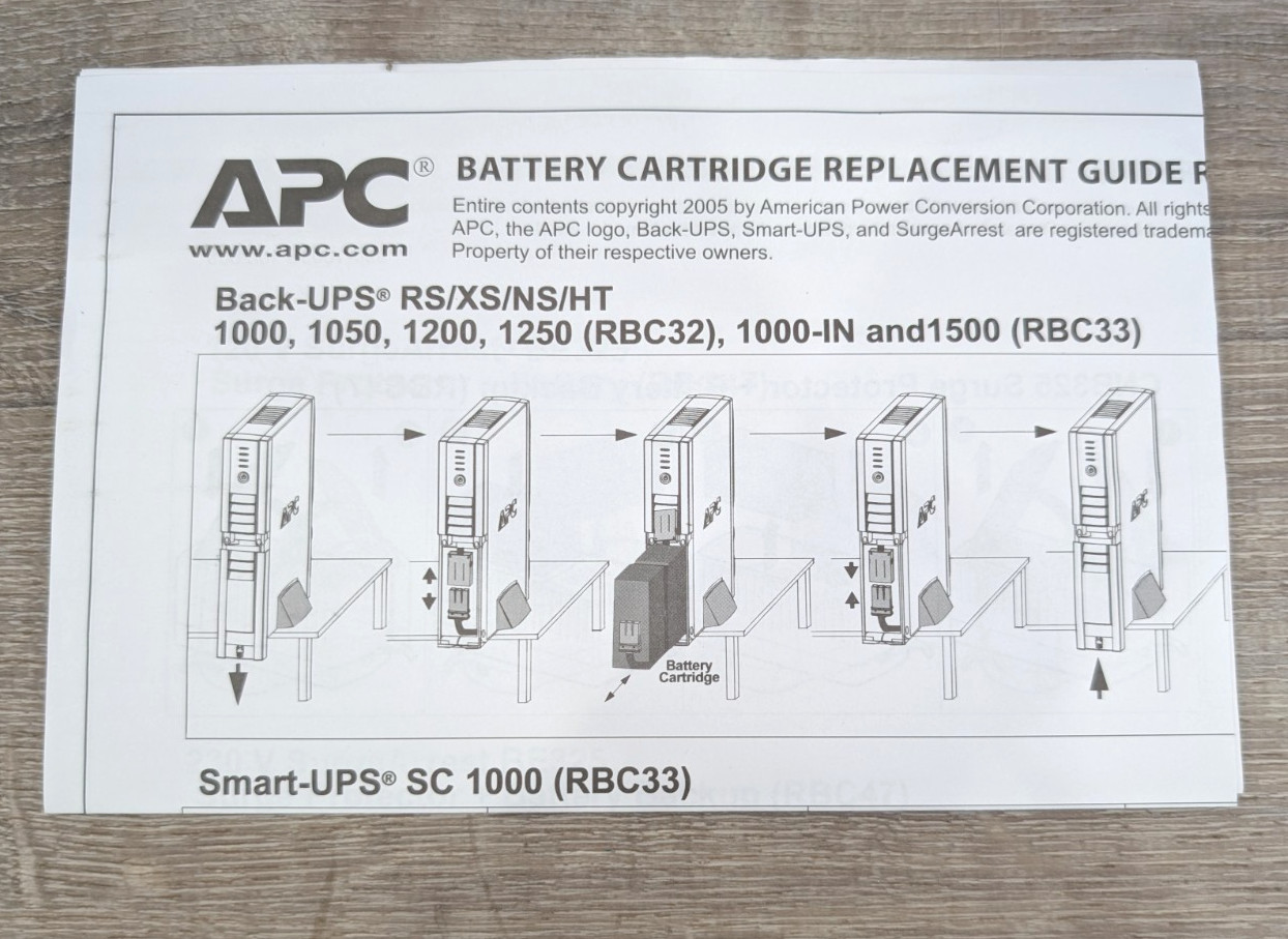Replacement UPS Battery Cartridge for APC (APCRBC124)