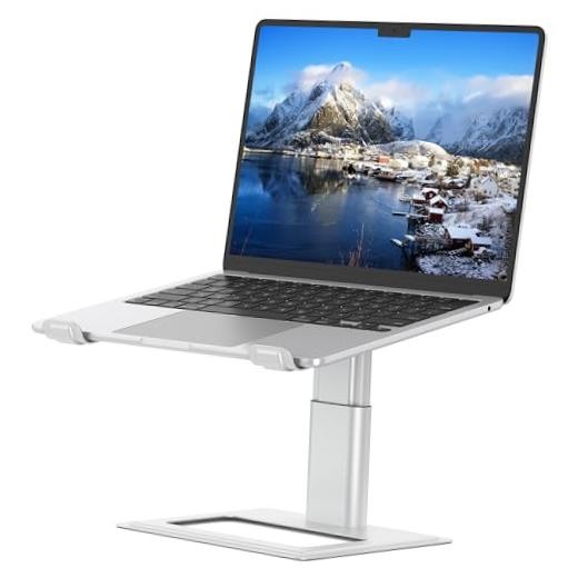 Adjustable Laptop Stand for Desk, Computer Stand, Ergonomic Laptop Silver