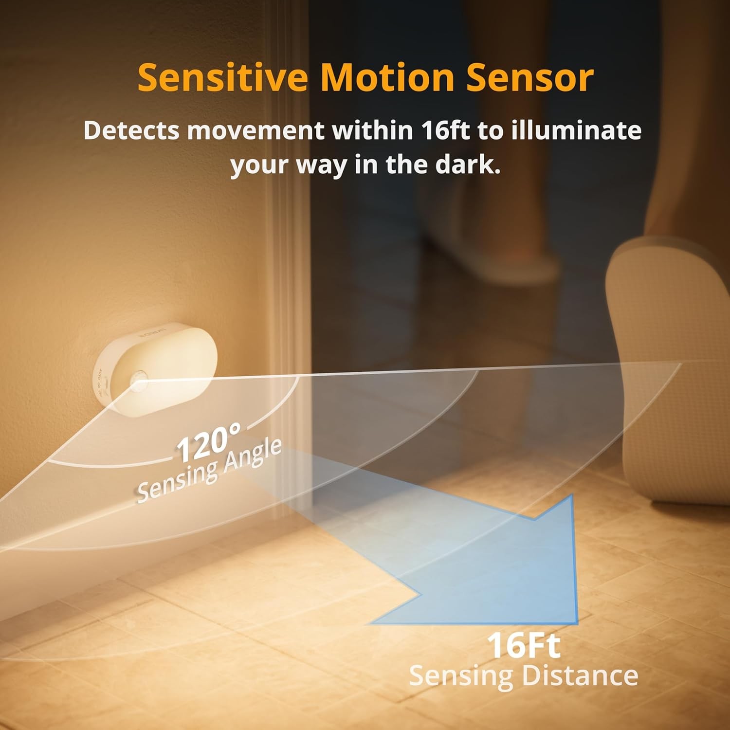 Lyridz 2-Pack Rechargeable Motion Sensor LED Night Light