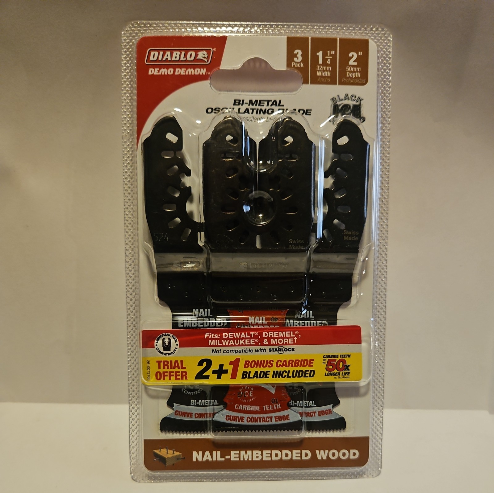 3-Pack Diablo Demo Demon Bi-Metal Oscillating Blade