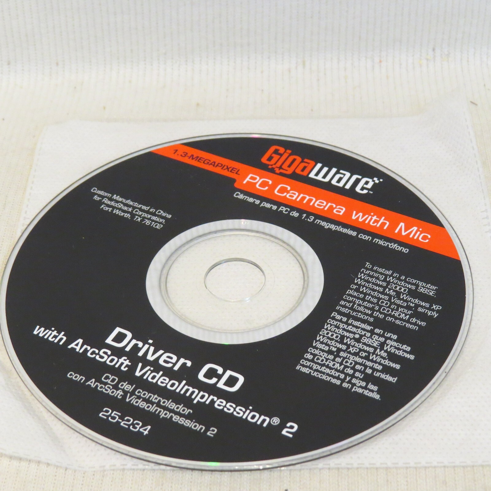 Gigaware 1.3 Megapixel Pc Camera Cd Driver Software with ArcSoft VideoImpression
