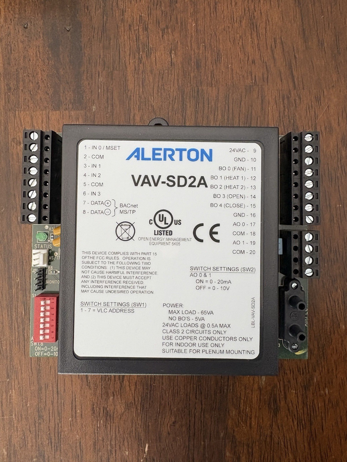 Alerton VAV-SD2A controller. Used In Working order.