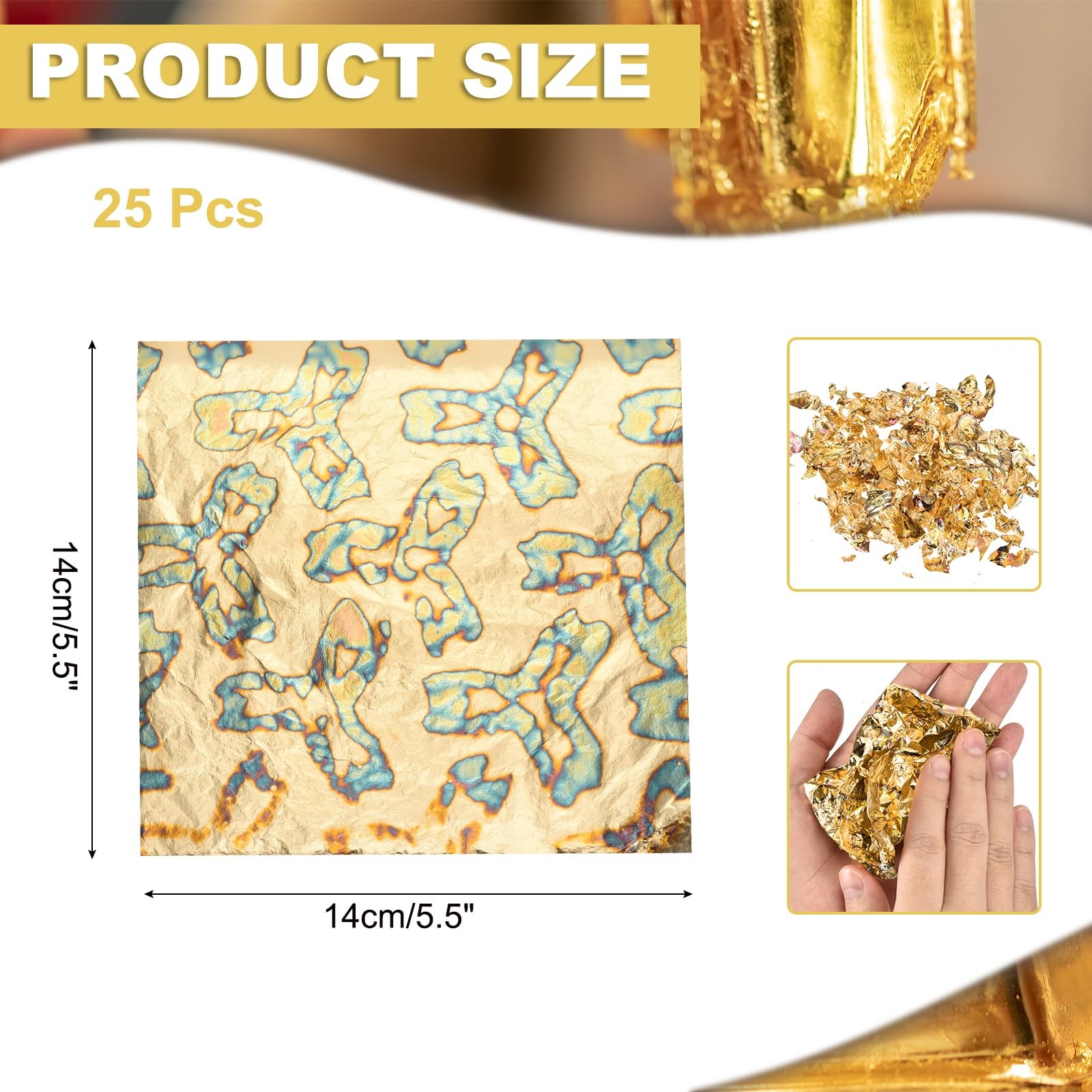 MECCANIXITY Gold Leaf Sheets 3 Leaf Flowers