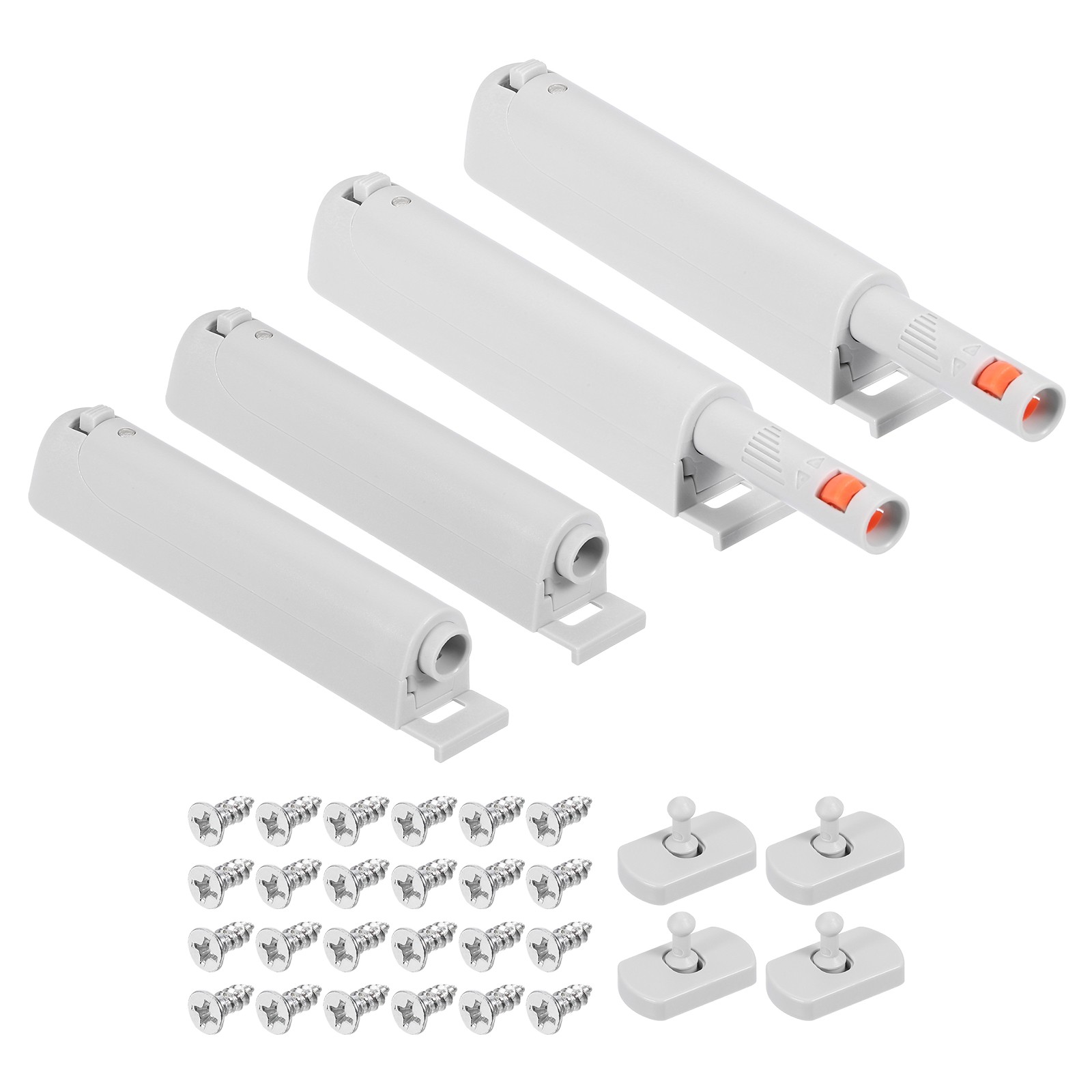 4 Pcs Magnetic Push Latches for Cabinet, 3.82x0.67 Inch Push to Open Latch White