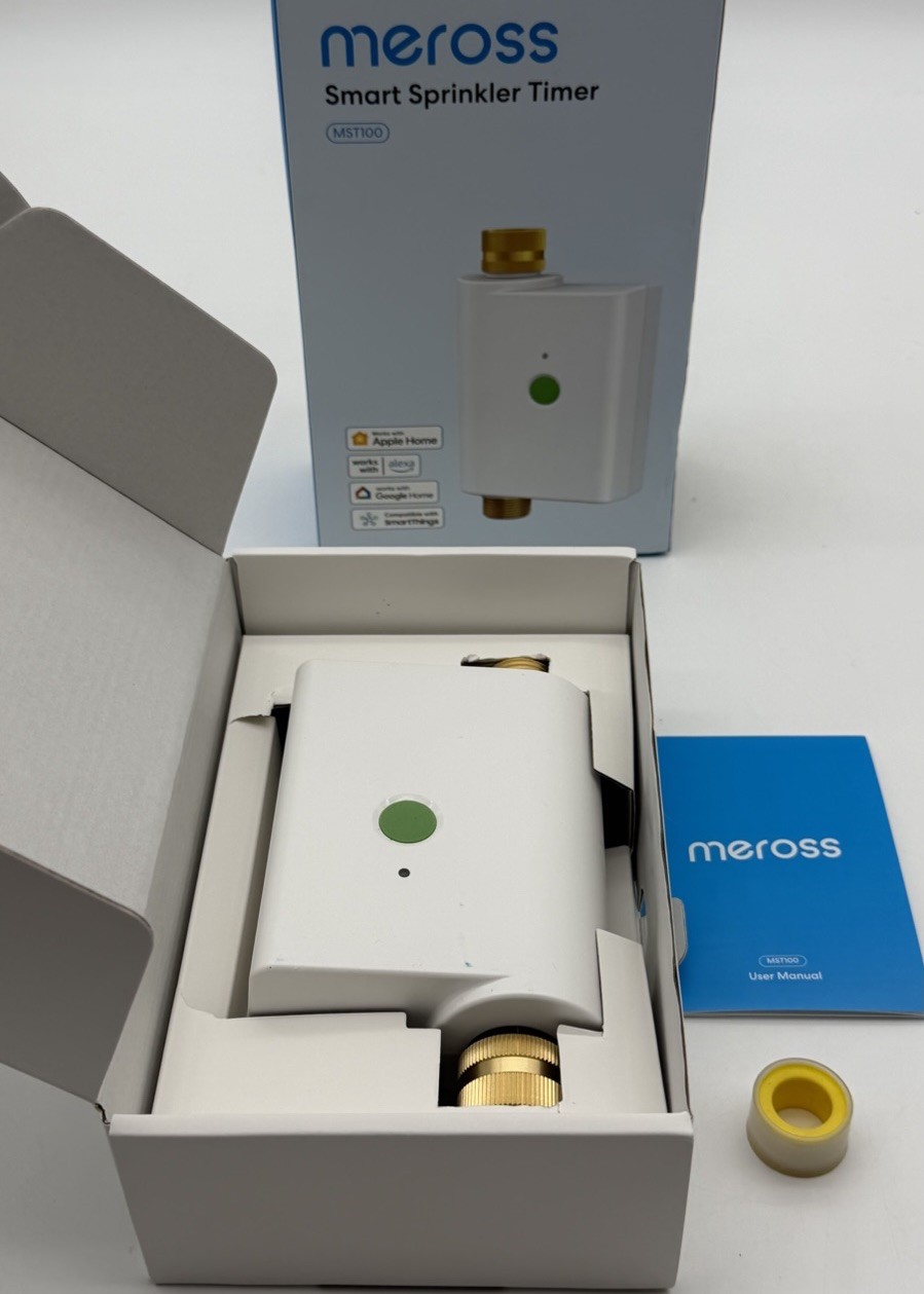 MEROSS WiFi Water Hose Timer, Smart Sprinkler Timer W/ Brass Inlet & Outet