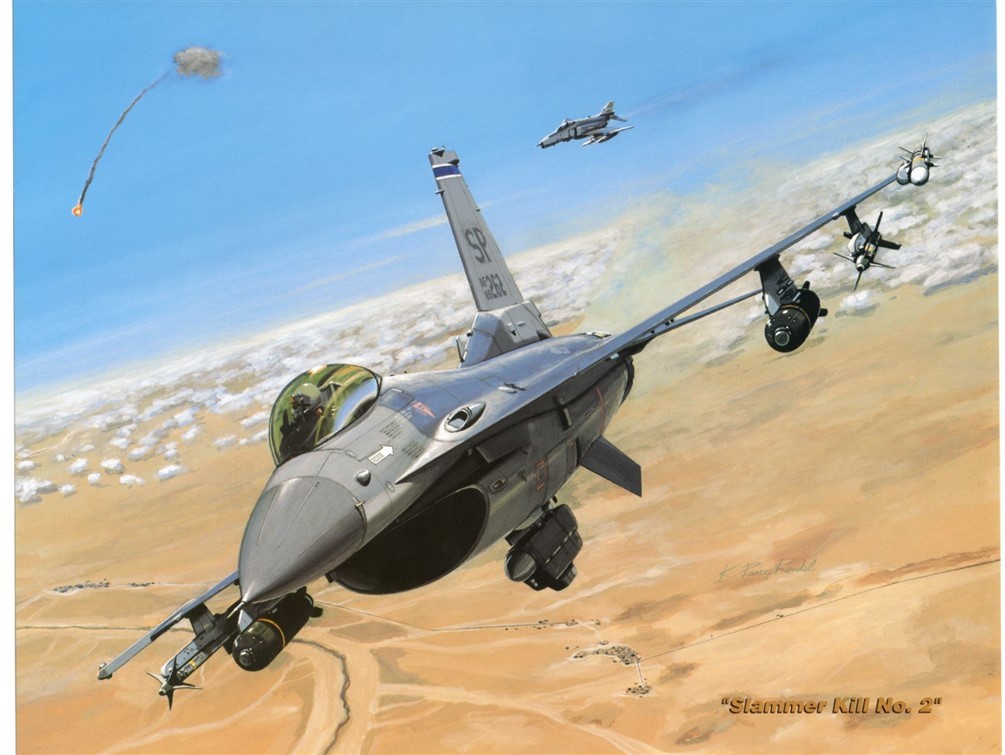 1993 USAF F-16 Fighting Falcon 86262 Shoots Down Iraqi Mig-23 Iraq Print