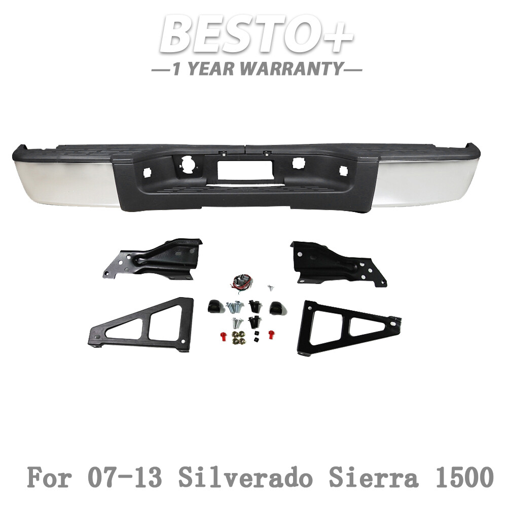 Rear Bumper Chrome For Chevy Silverado GMC Sierra 1500 2007-2013 Pickup