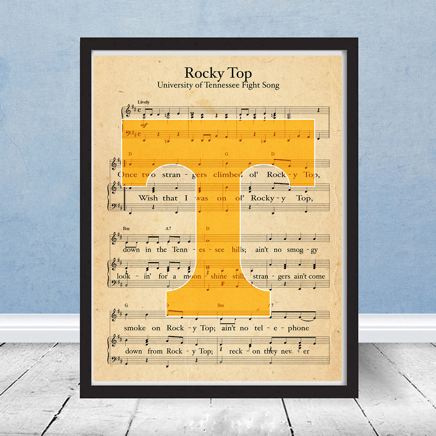 University of Tennessee Rocky Top Print Wall Art Gift Vols Football Gift