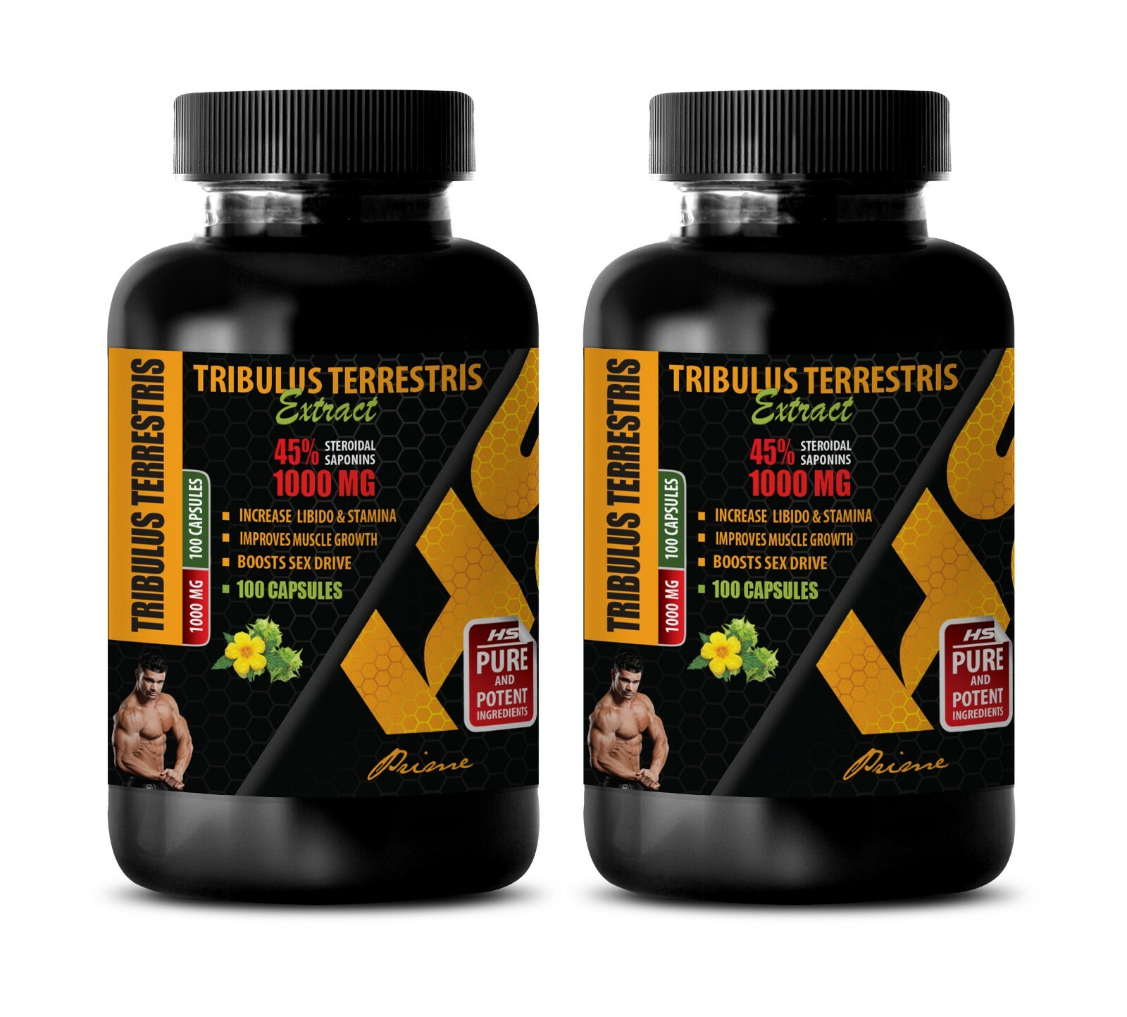 Sexual Enhancement Supplements - TRIBULUS TERRESTRIS - sexual 2 Bottles 200 Caps