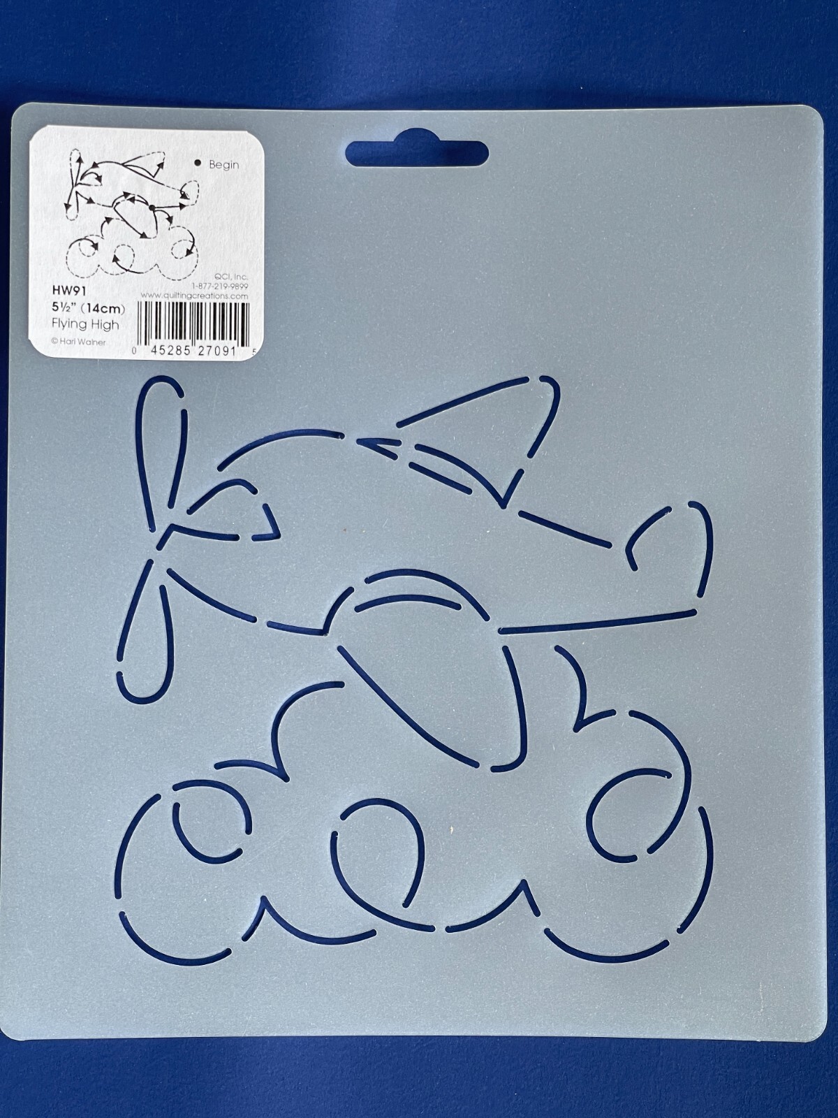 Quilting Stencil Flying High Stipple Quilt Patterns 5 1/2", Plane Quilt Pattern